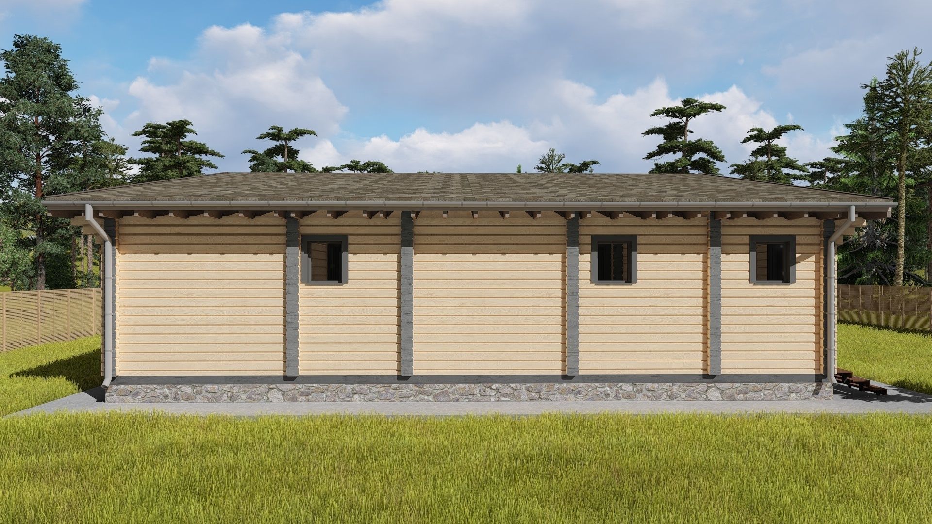 3D model of a wooden house 3D model_5