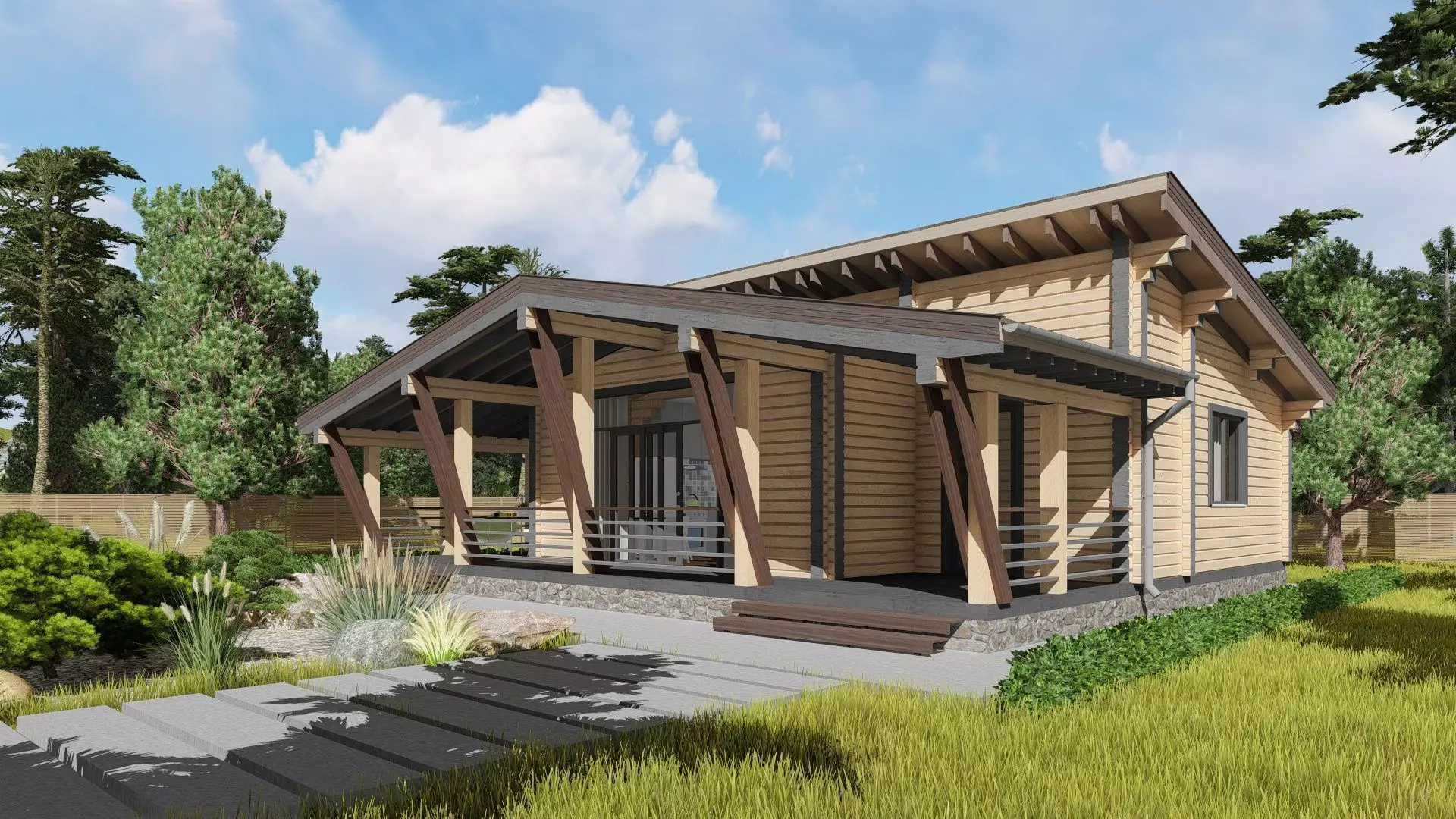 3D model of a wooden house 3D model_0