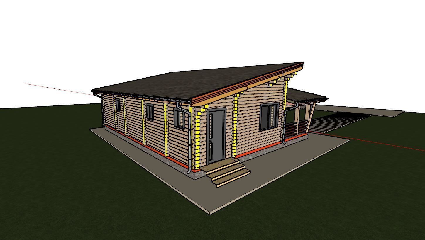 3D model of a wooden house 3D model_12