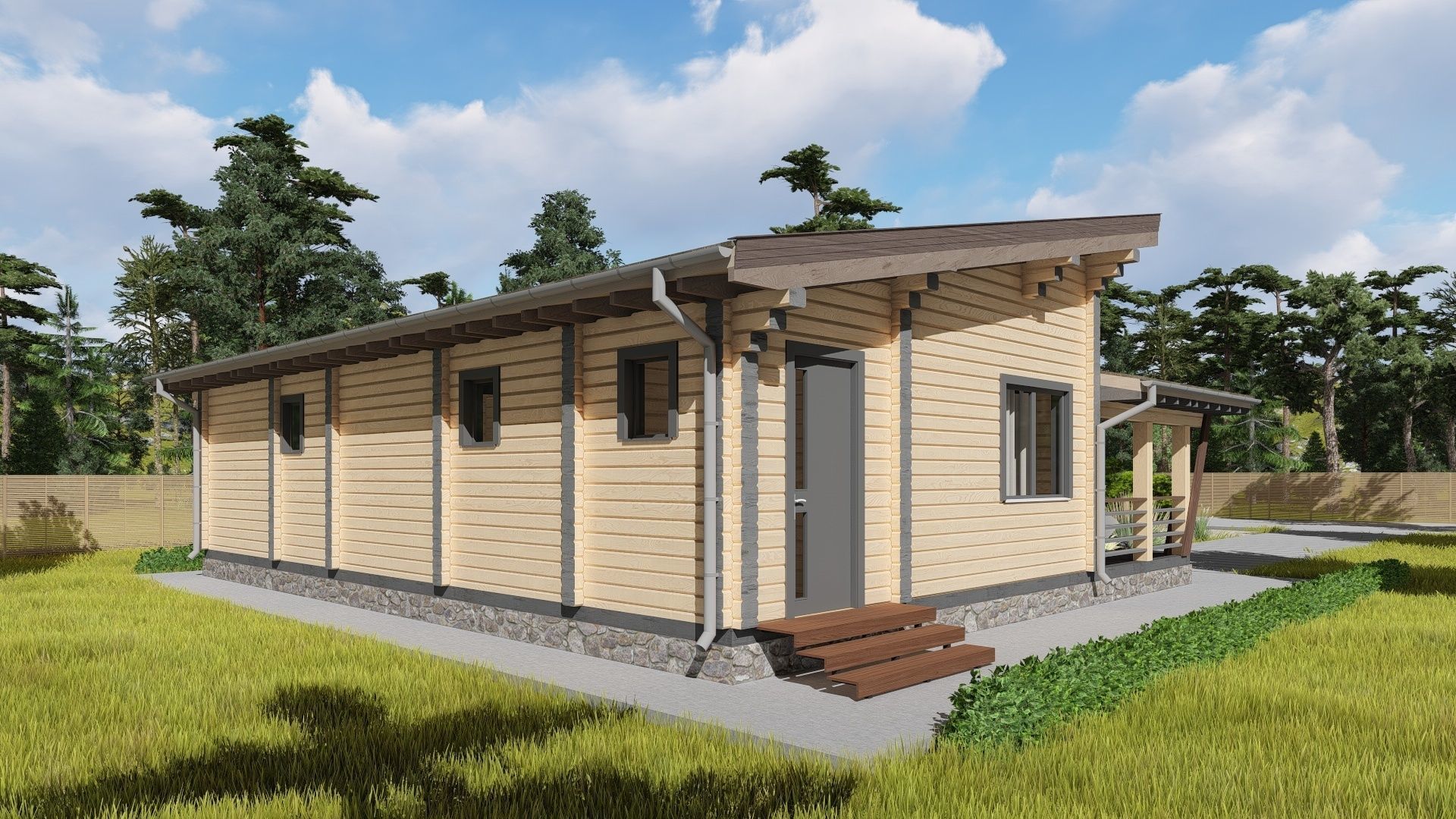 3D model of a wooden house 3D model_2