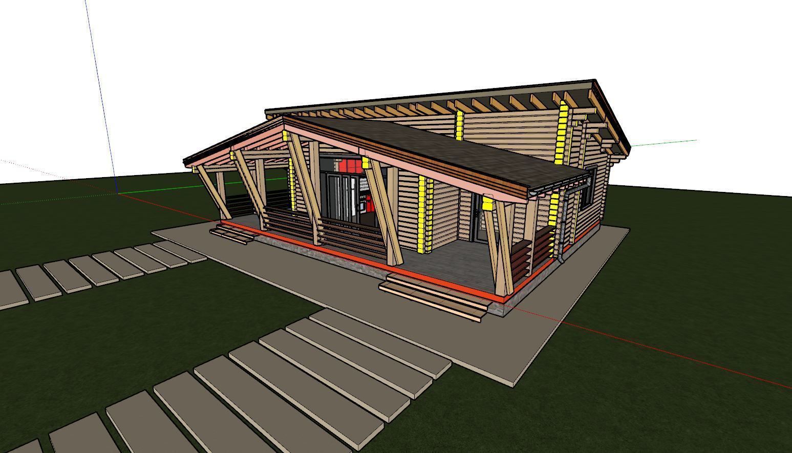 3D model of a wooden house 3D model_10