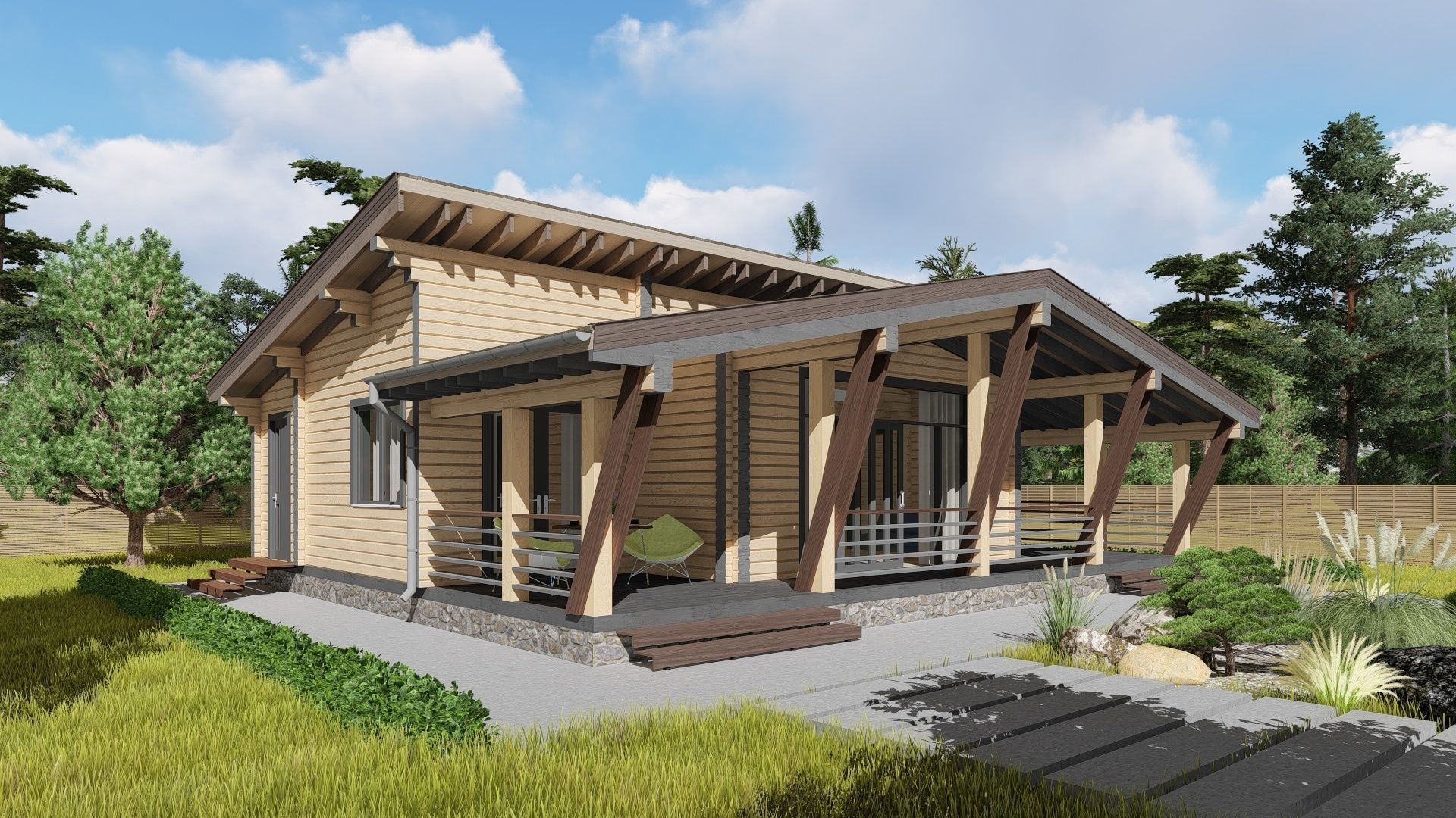 3D model of a wooden house 3D model_1