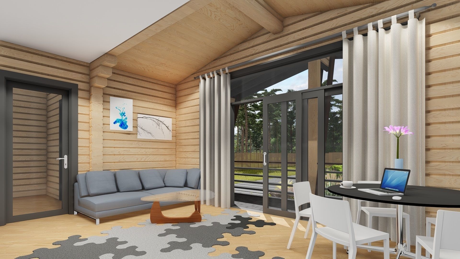 3D model of a wooden house 3D model_8