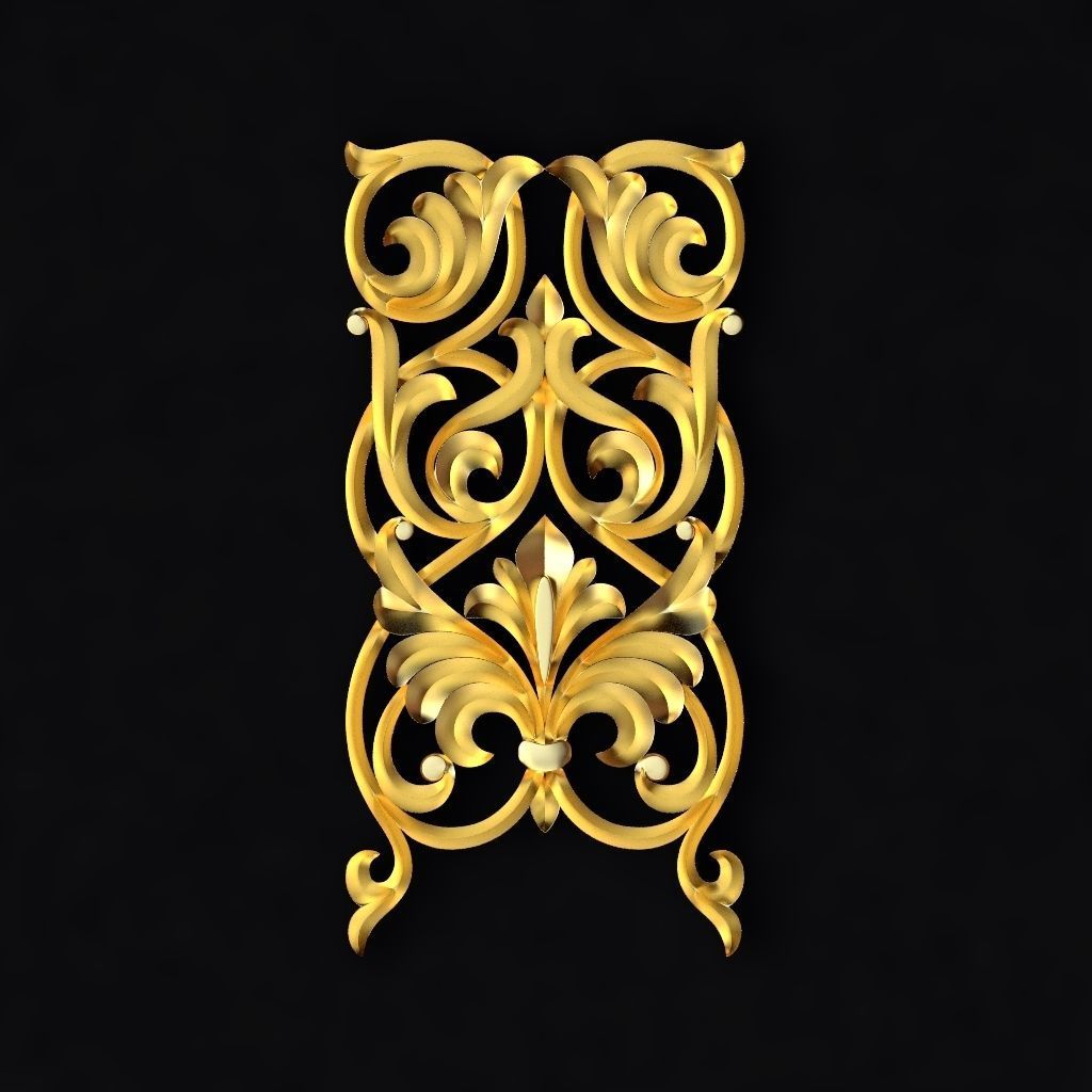 Central decor ornament for furniture 3D model_1