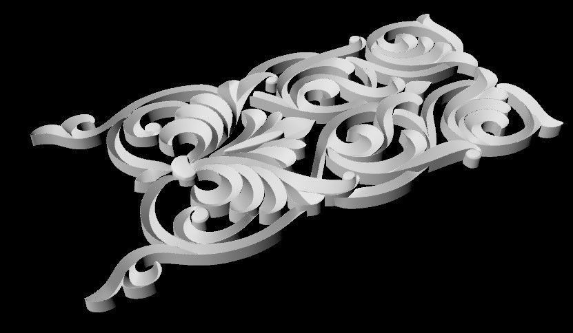 Central decor ornament for furniture 3D model_2