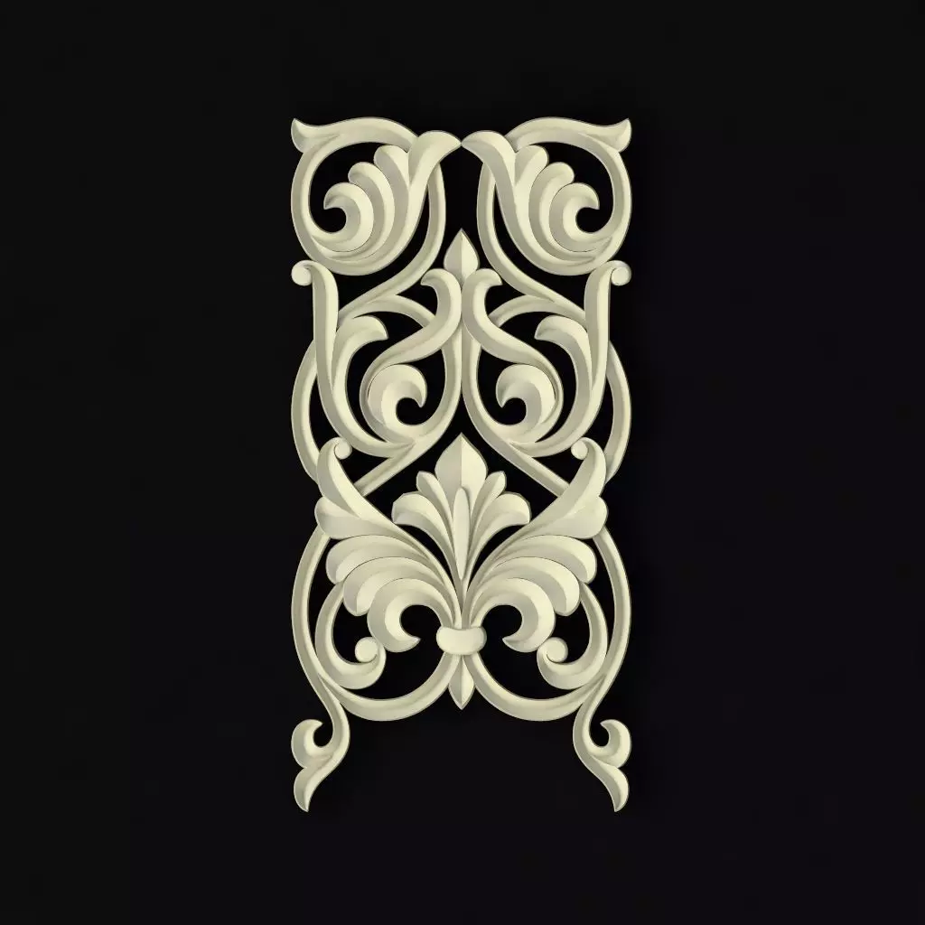 Central decor ornament for furniture 3D model_0