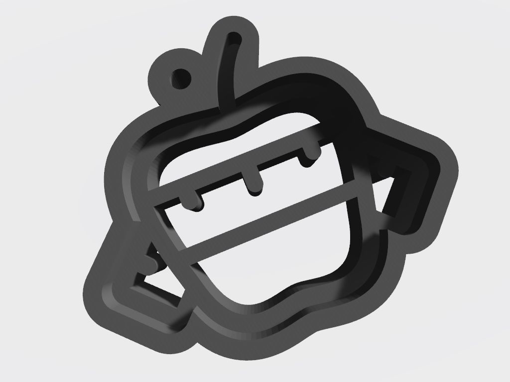 SET 10 KEYCHAINS 3D print models banana apple 3D print model_9