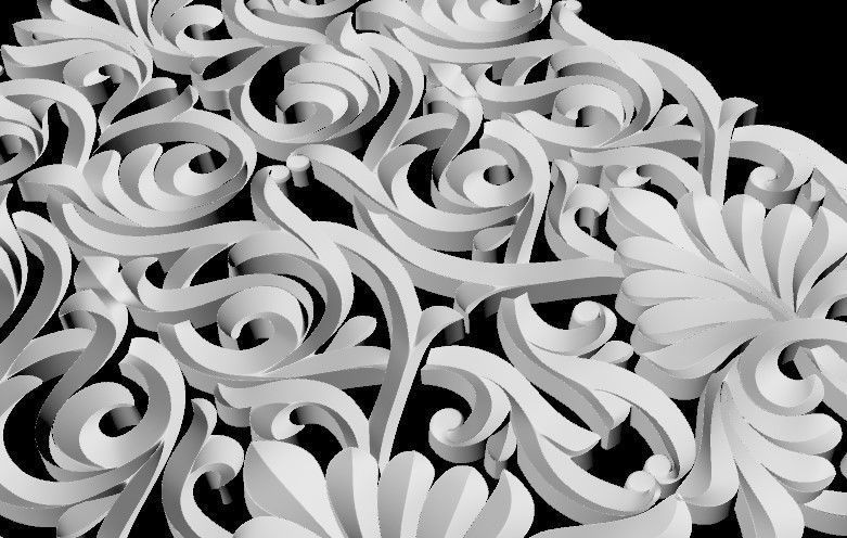 Central decor ornament for furniture 3D model_4