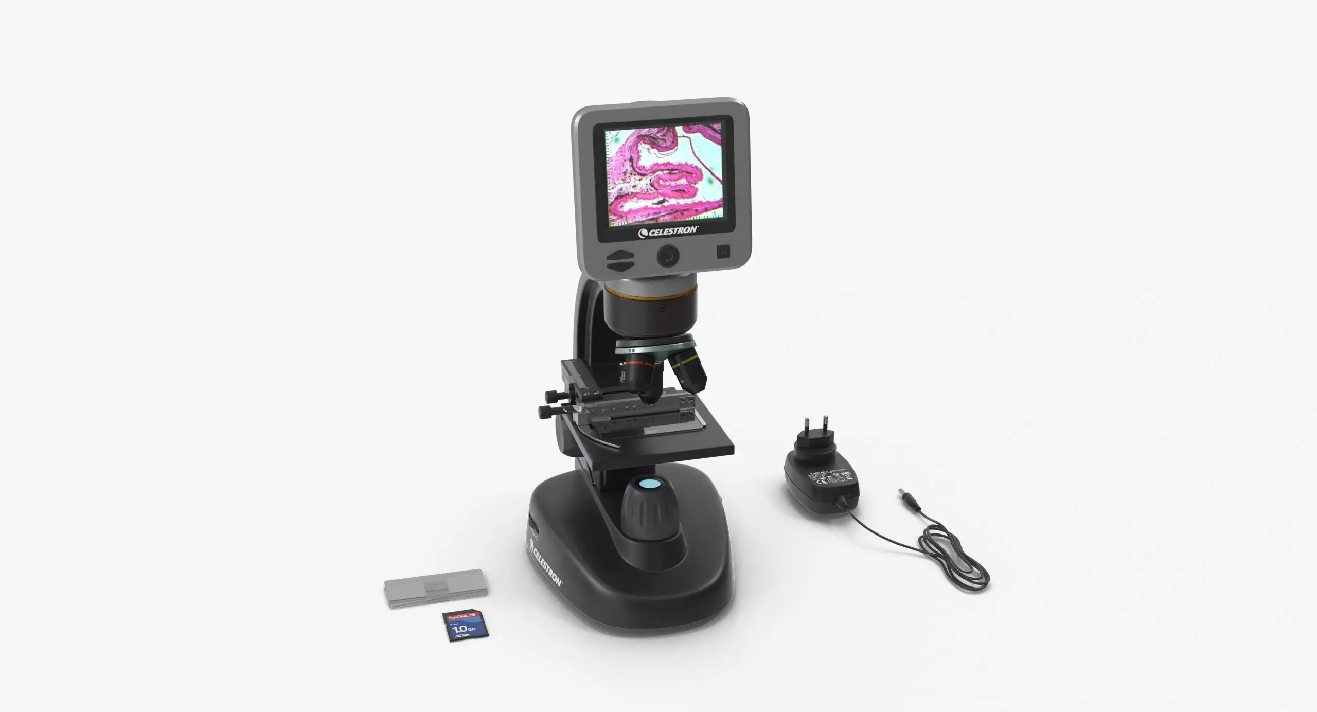 LCD Digital Microscope Celestron Low-poly 3D model_0