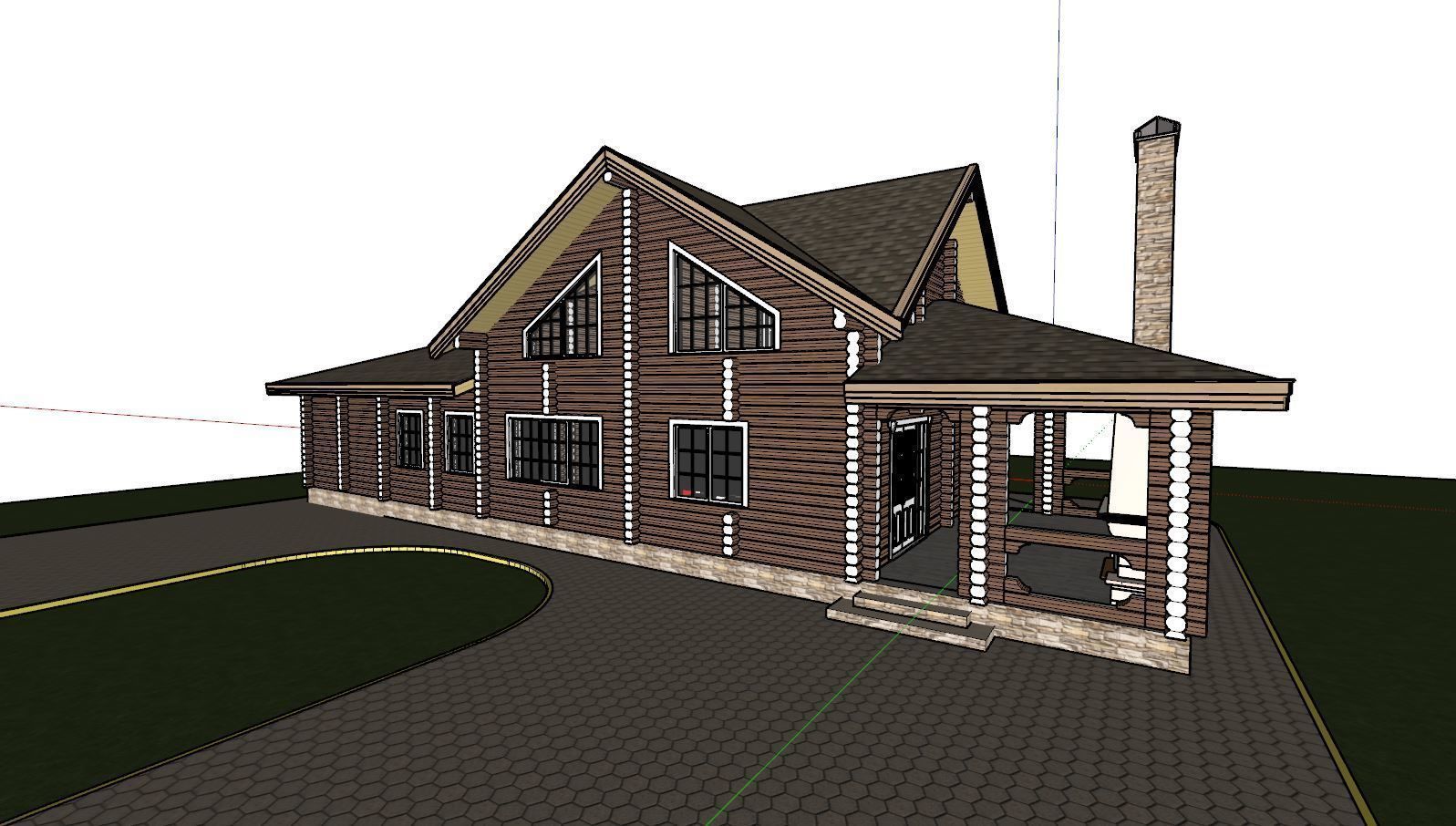 3D model of a wooden house 3D model_12