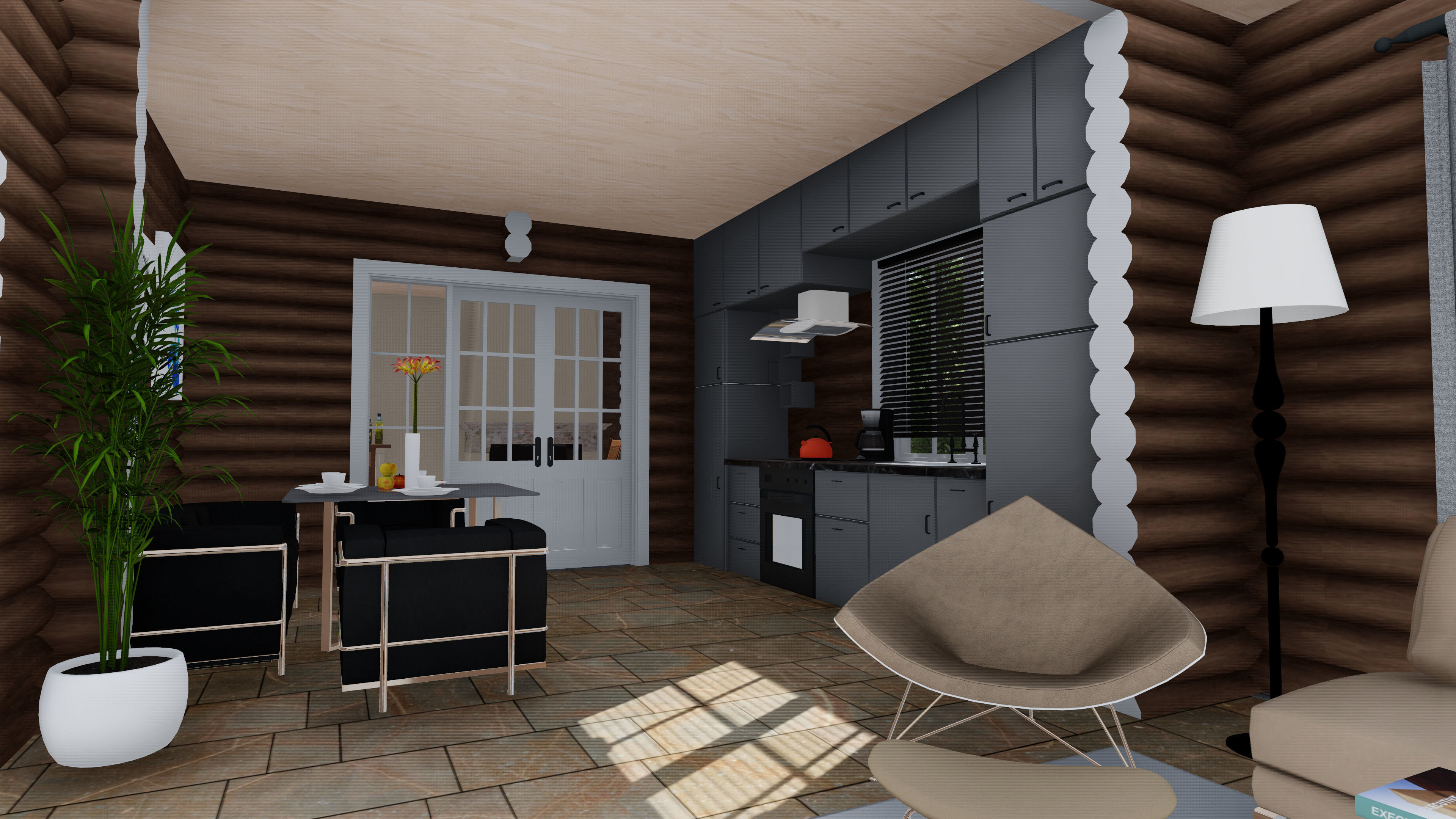 3D model of a wooden house 3D model_9