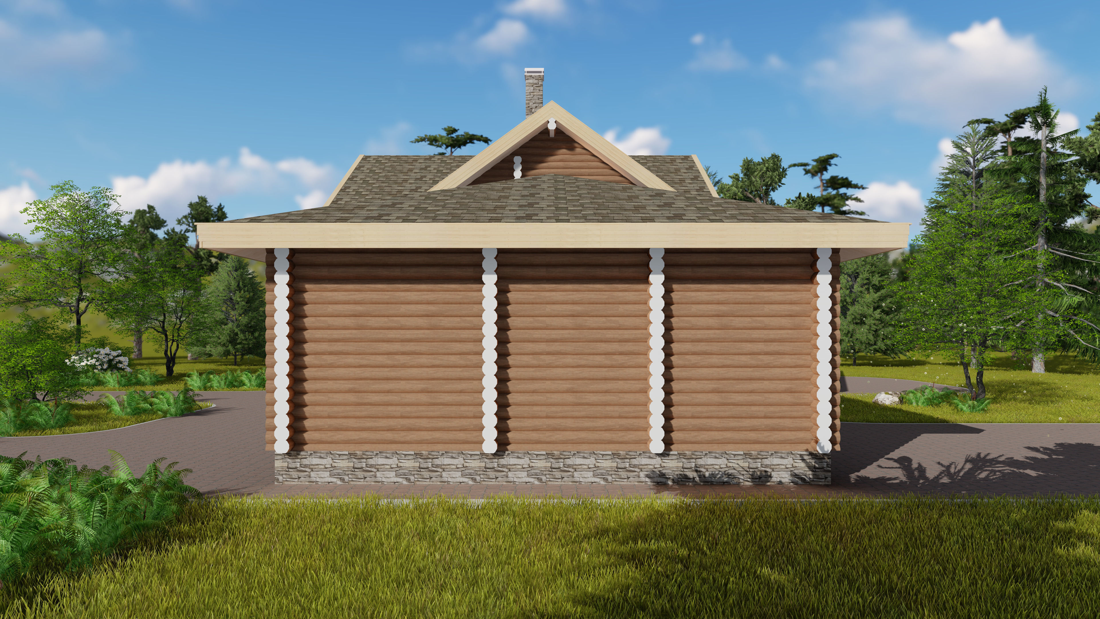 3D model of a wooden house 3D model_4