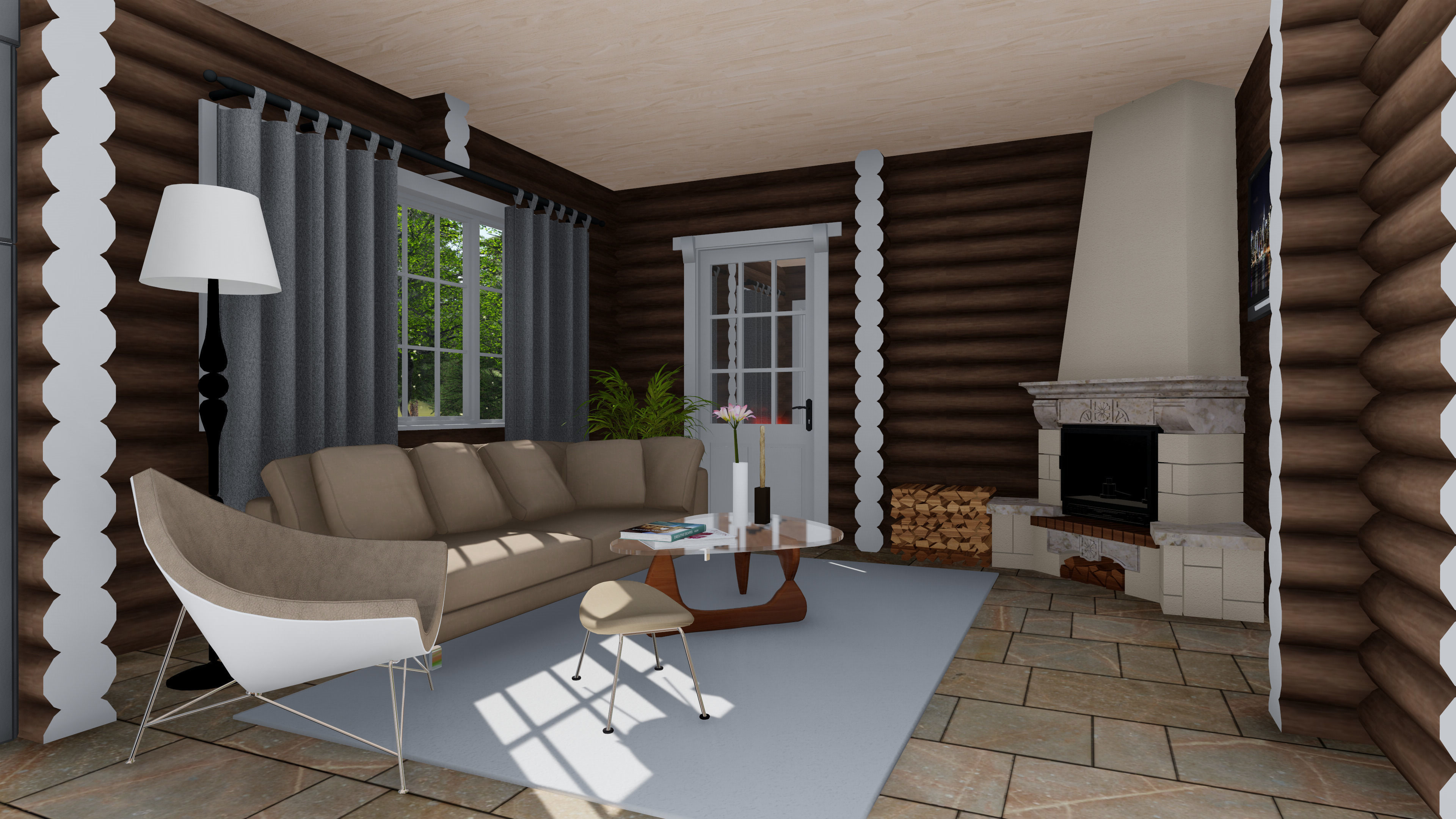 3D model of a wooden house 3D model_8