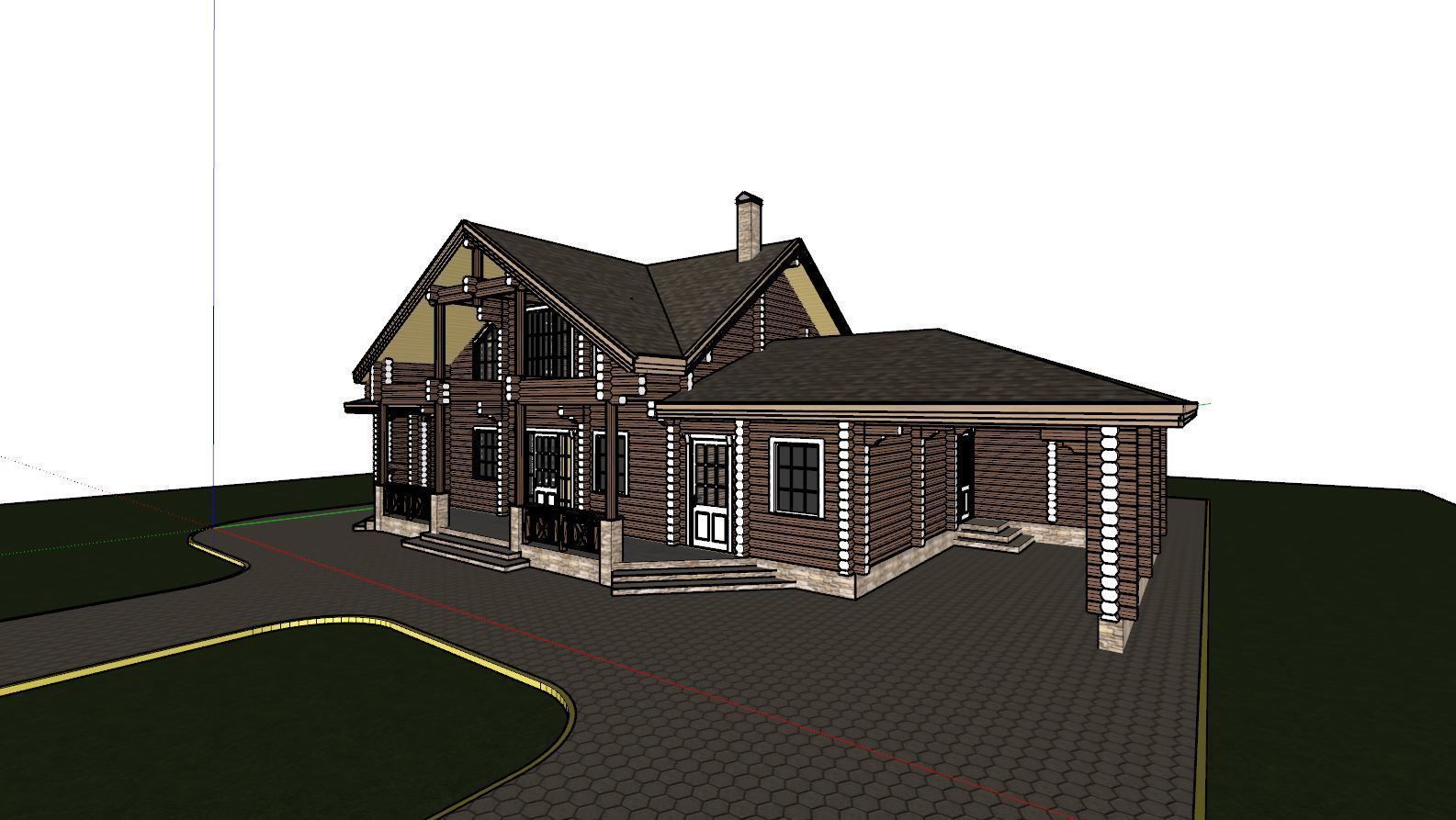 3D model of a wooden house 3D model_10