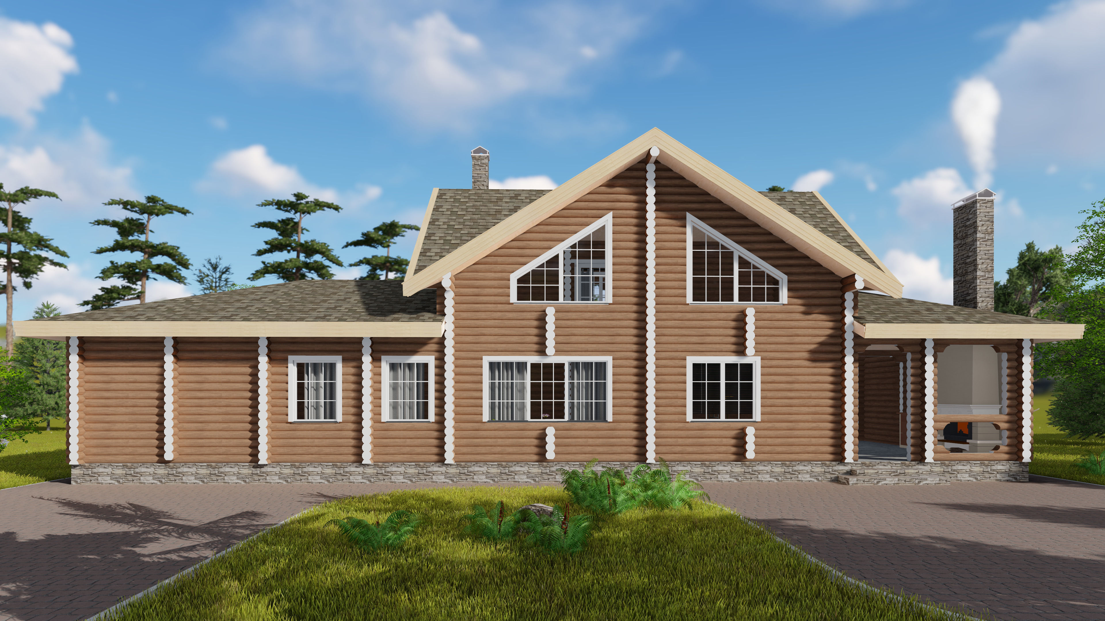 3D model of a wooden house 3D model_5