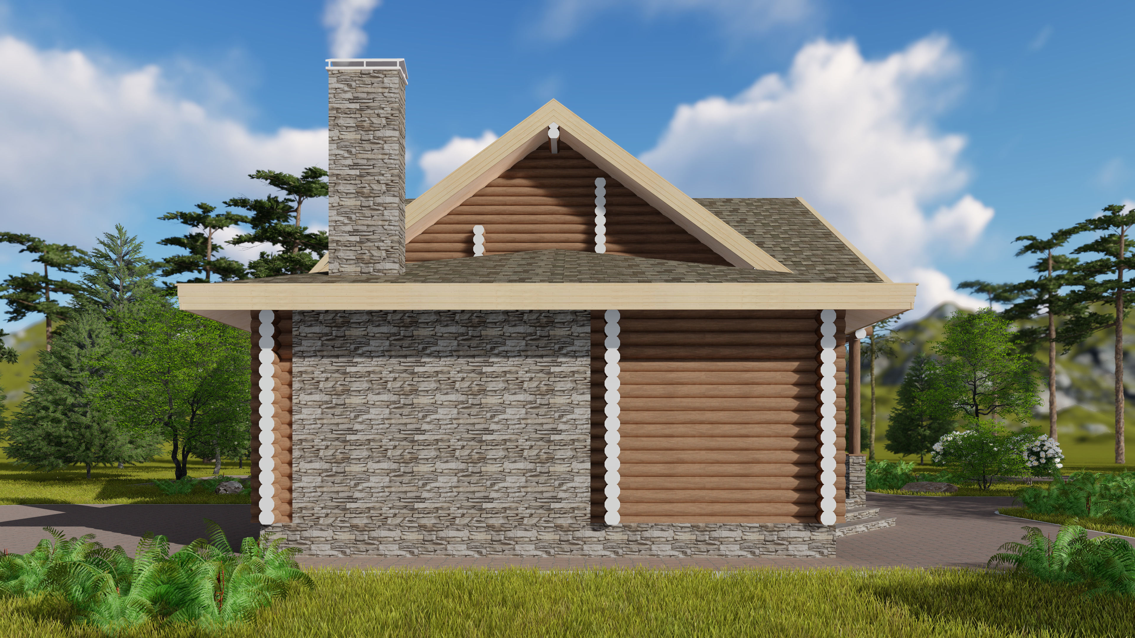 3D model of a wooden house 3D model_6