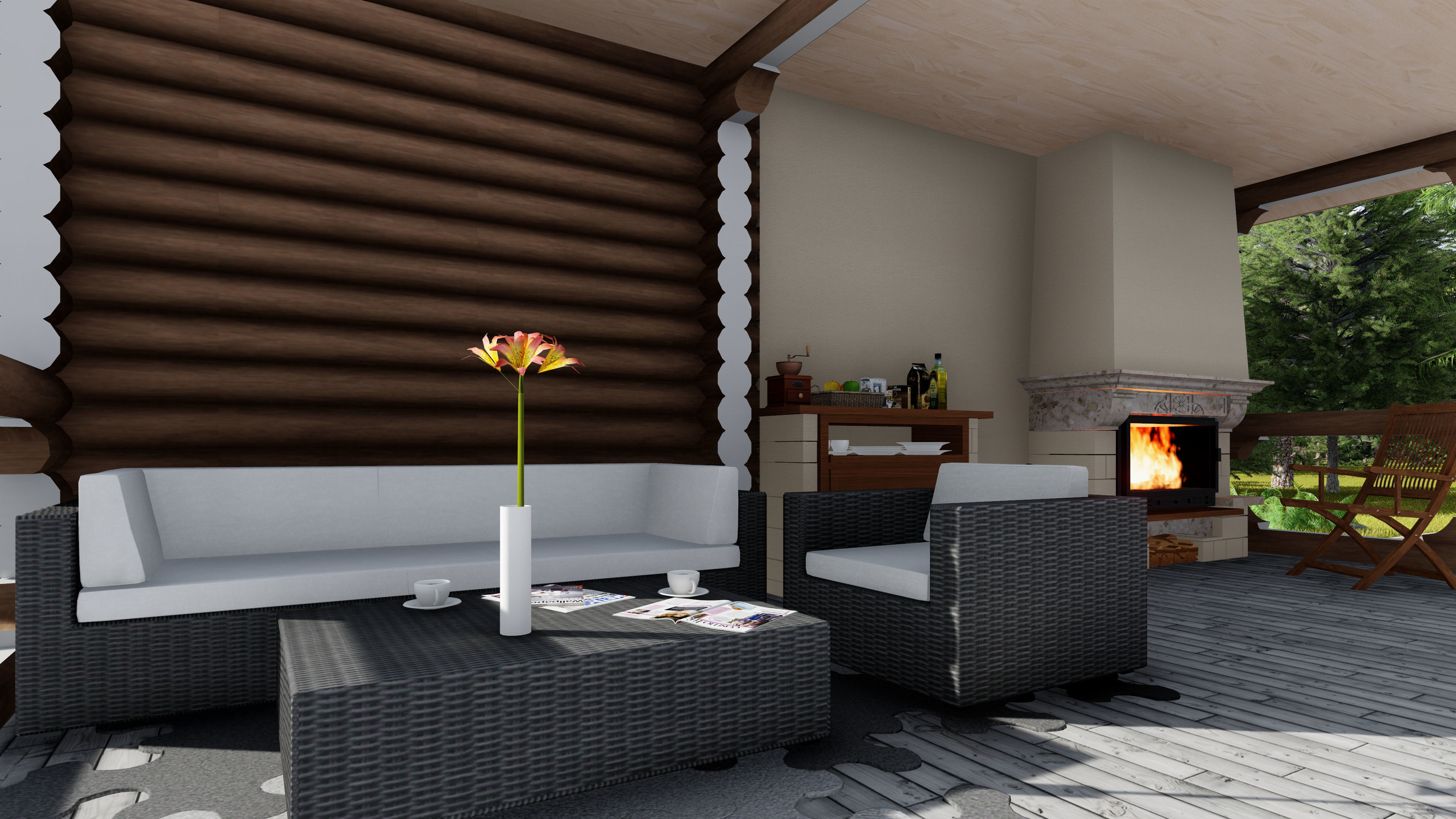 3D model of a wooden house 3D model_7