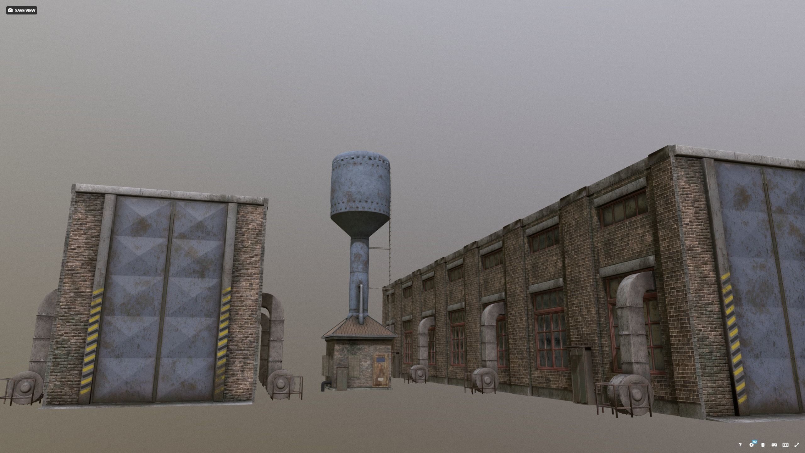 Warehouse with waterpumphouse pack 3D model_11