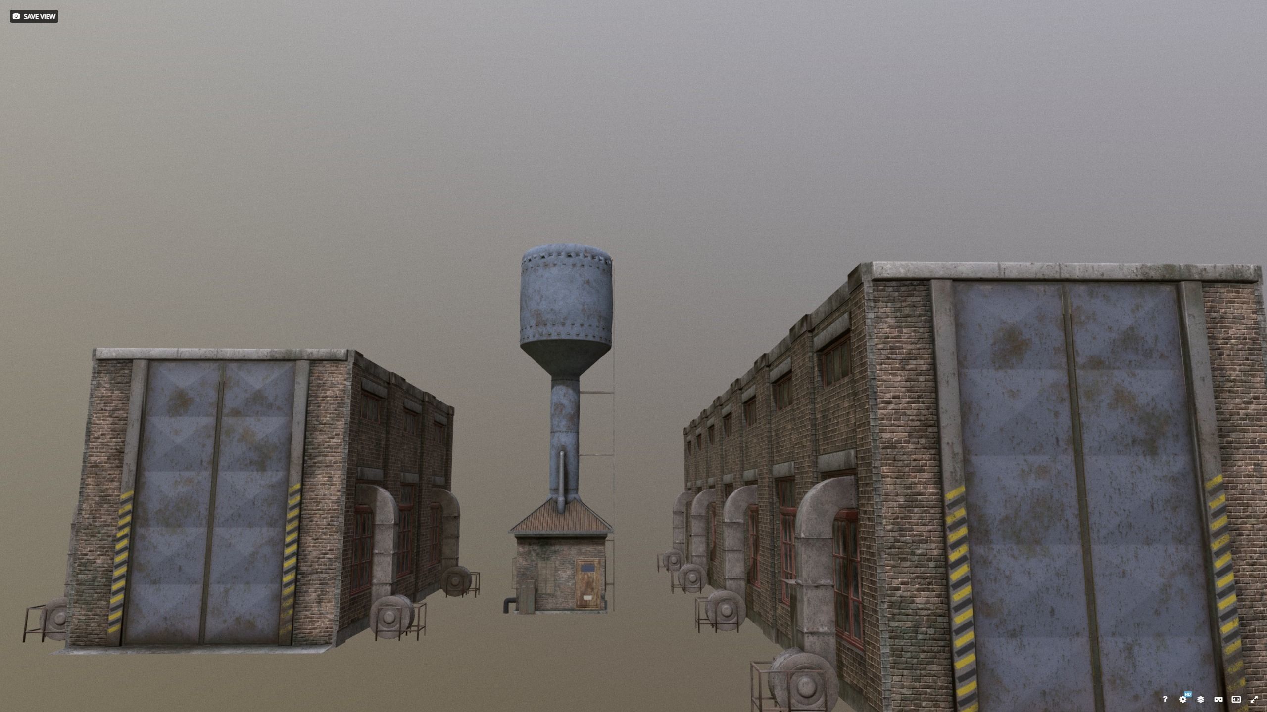 Warehouse with waterpumphouse pack 3D model_12