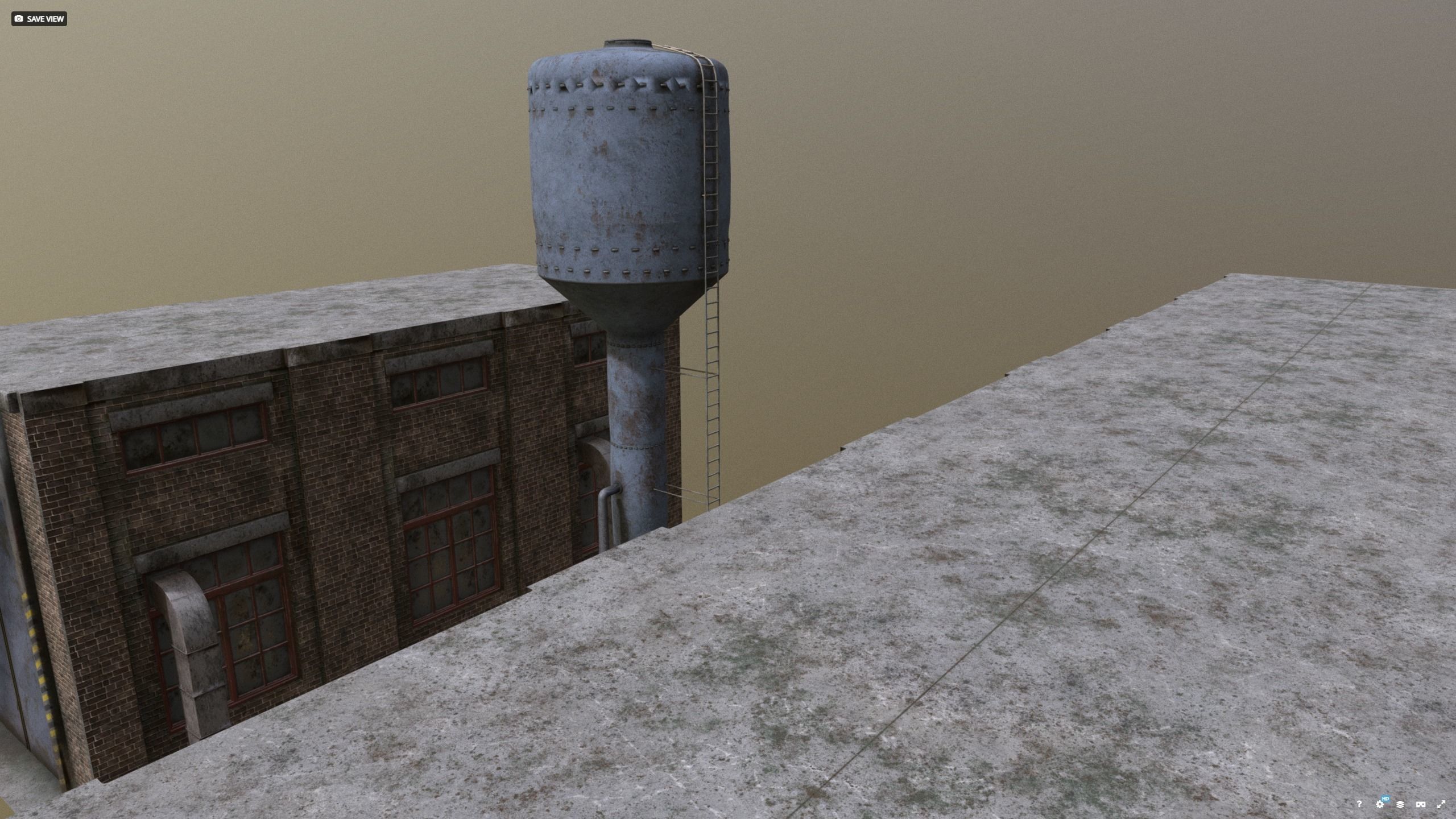 Warehouse with waterpumphouse pack 3D model_6