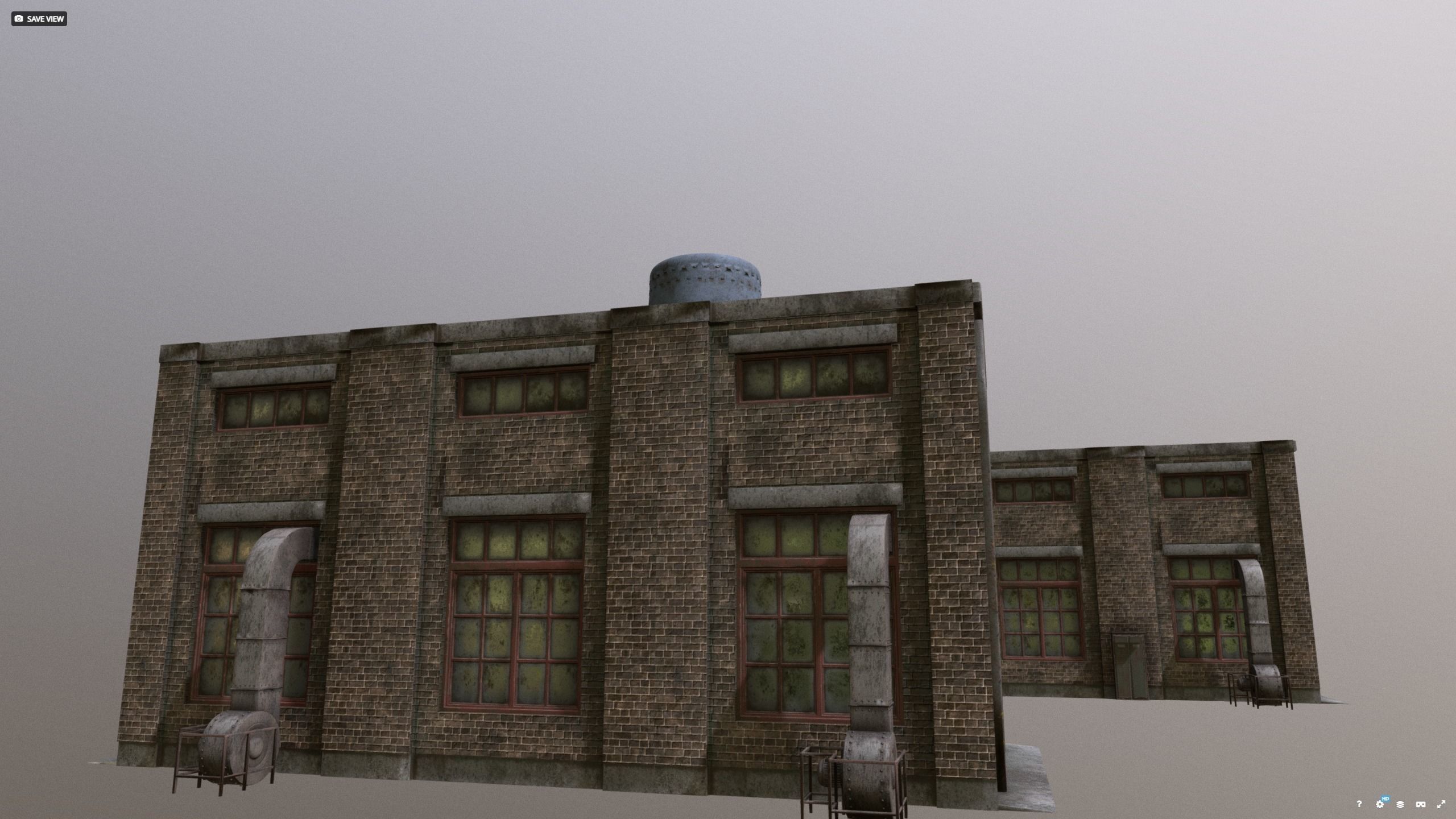 Warehouse with waterpumphouse pack 3D model_1