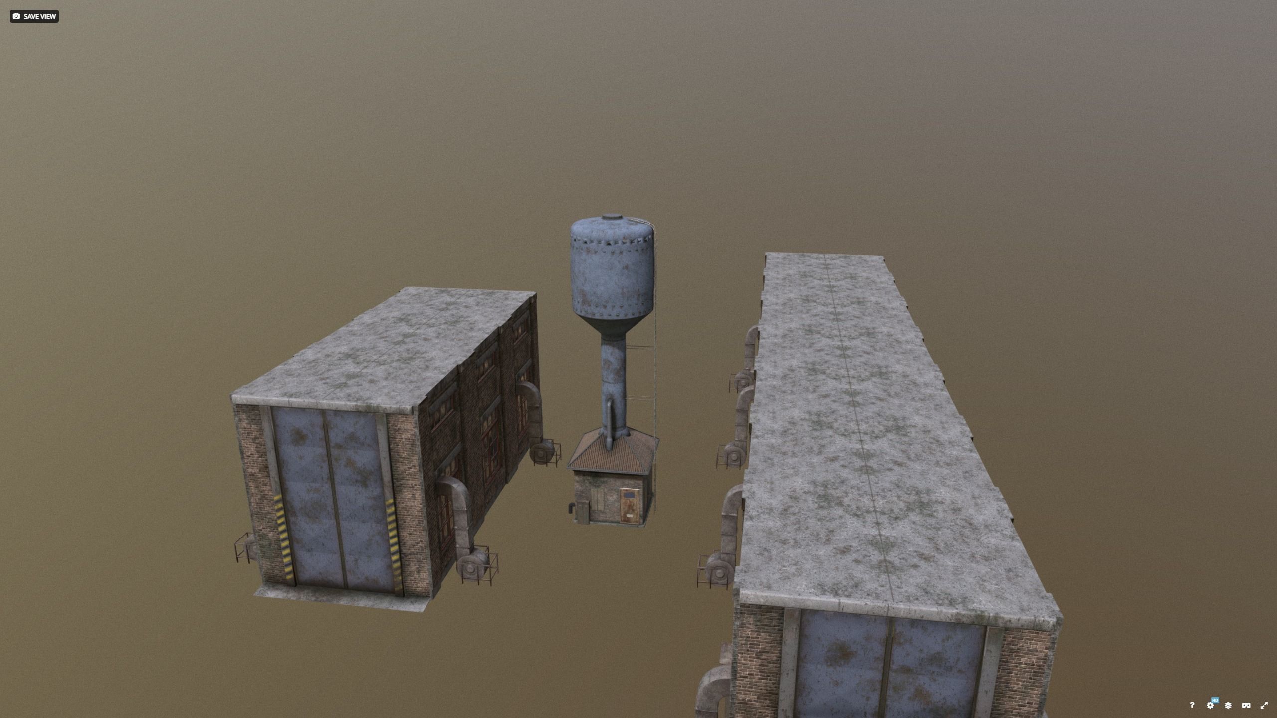 Warehouse with waterpumphouse pack 3D model_8