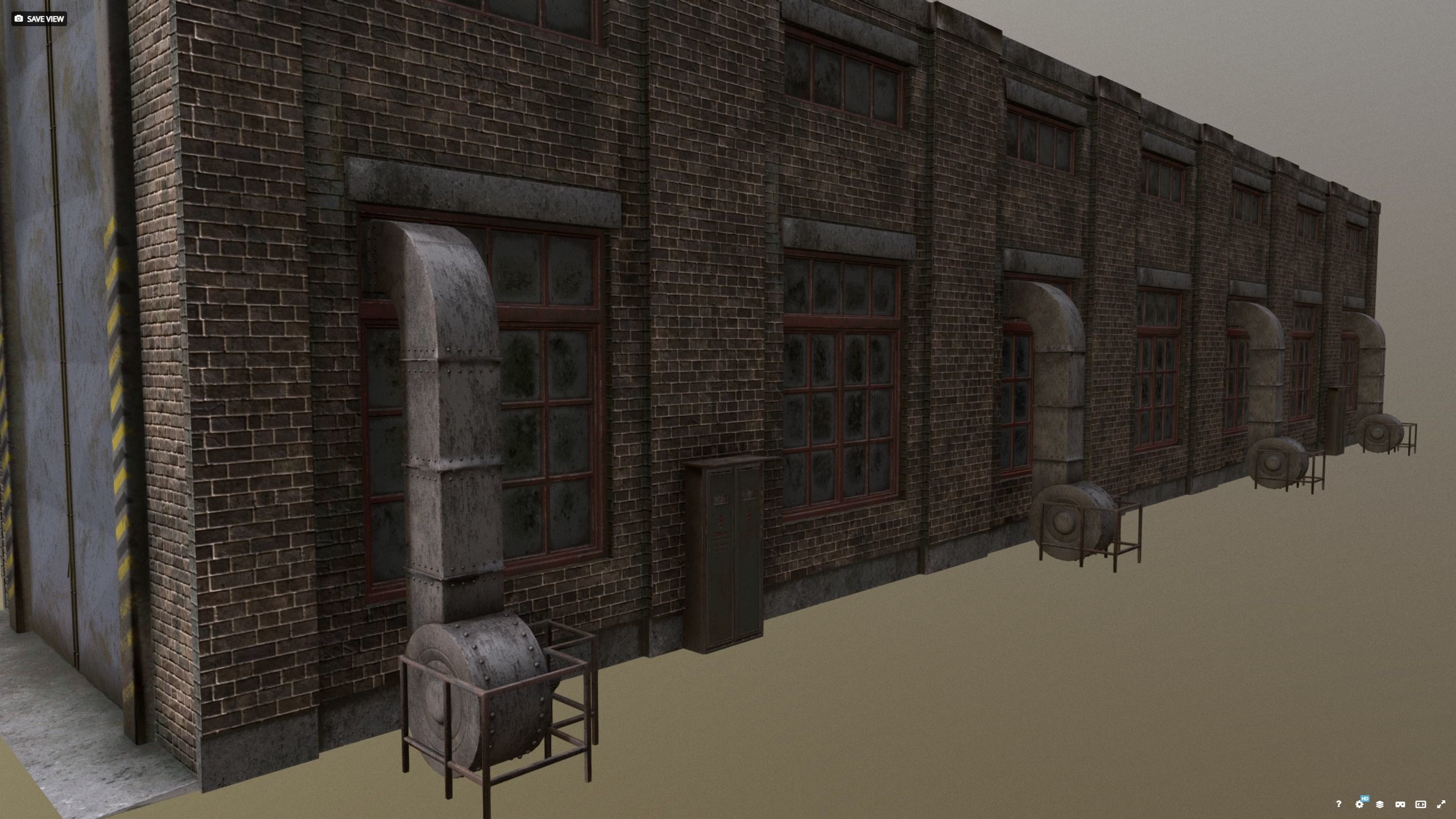 Warehouse with waterpumphouse pack 3D model_14