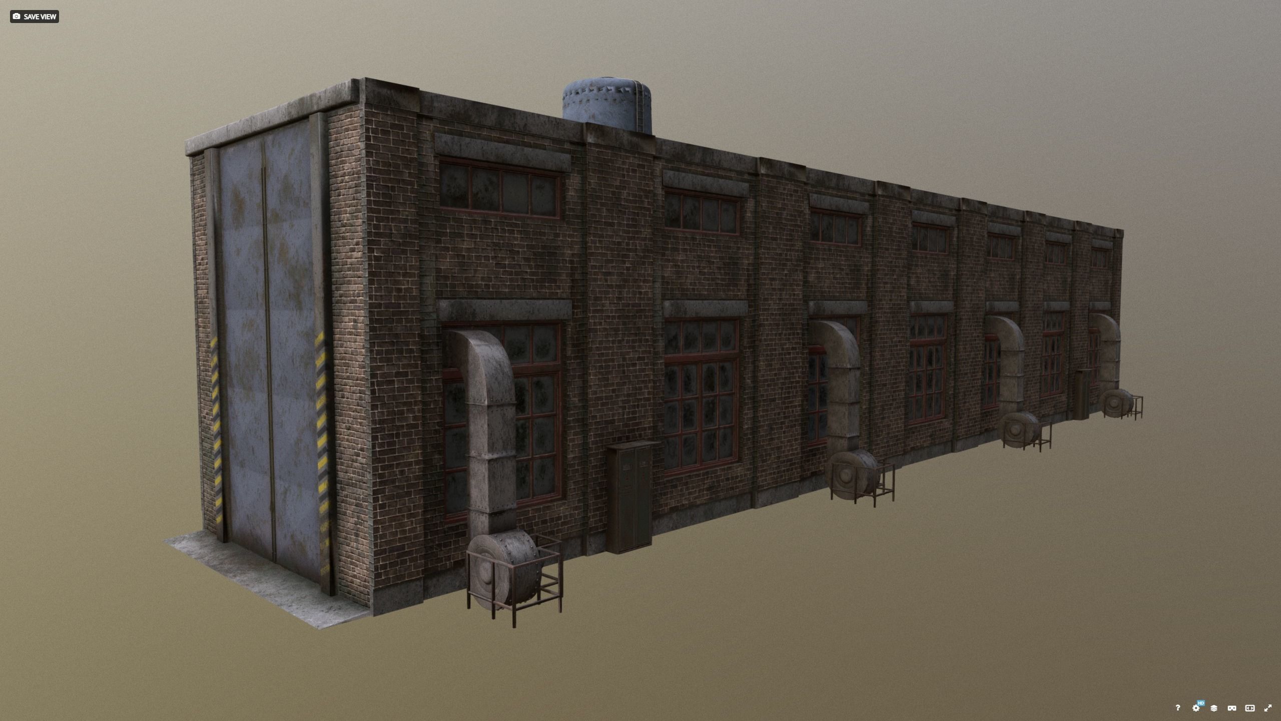 Warehouse with waterpumphouse pack 3D model_13