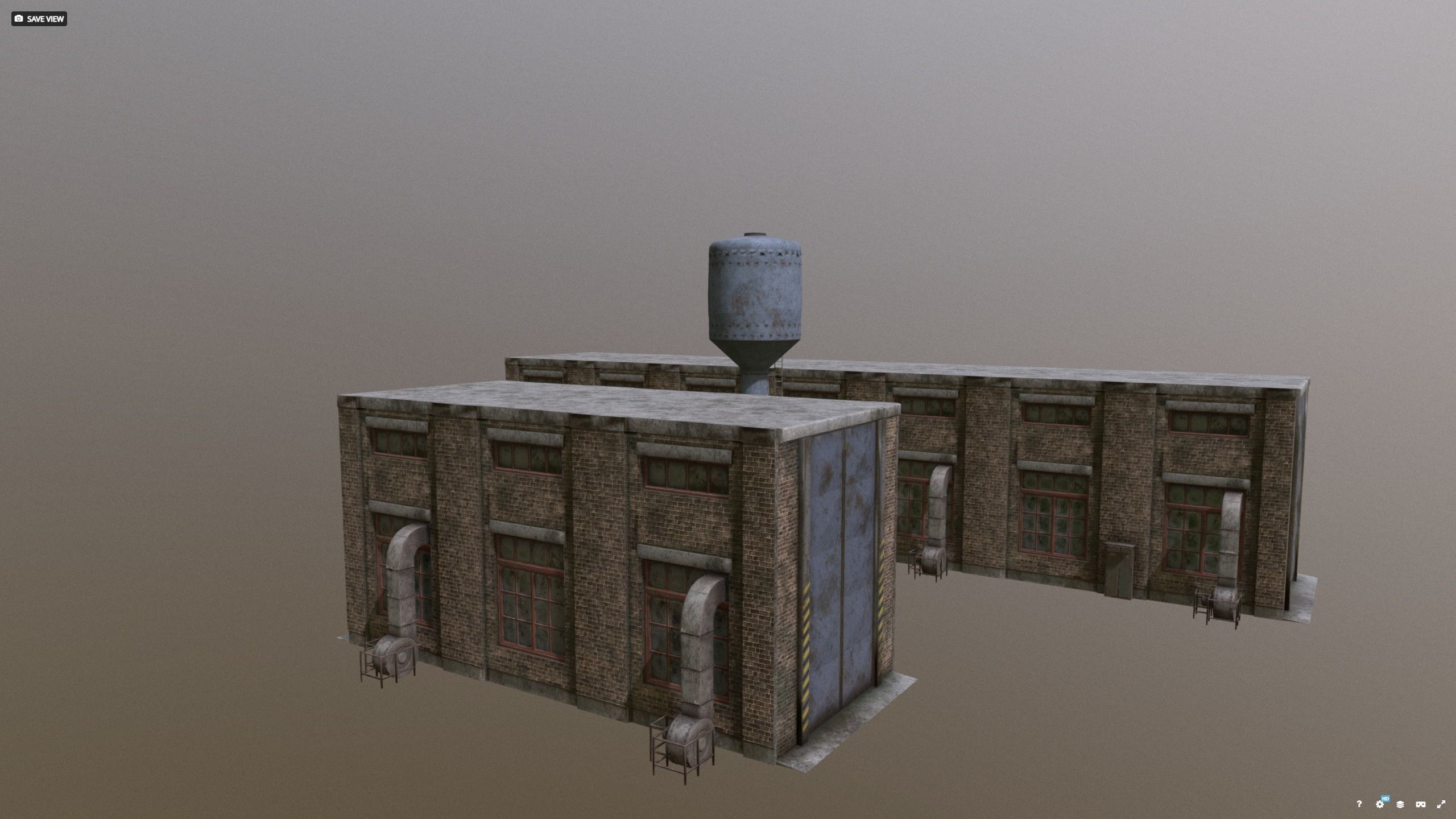 Warehouse with waterpumphouse pack 3D model_10