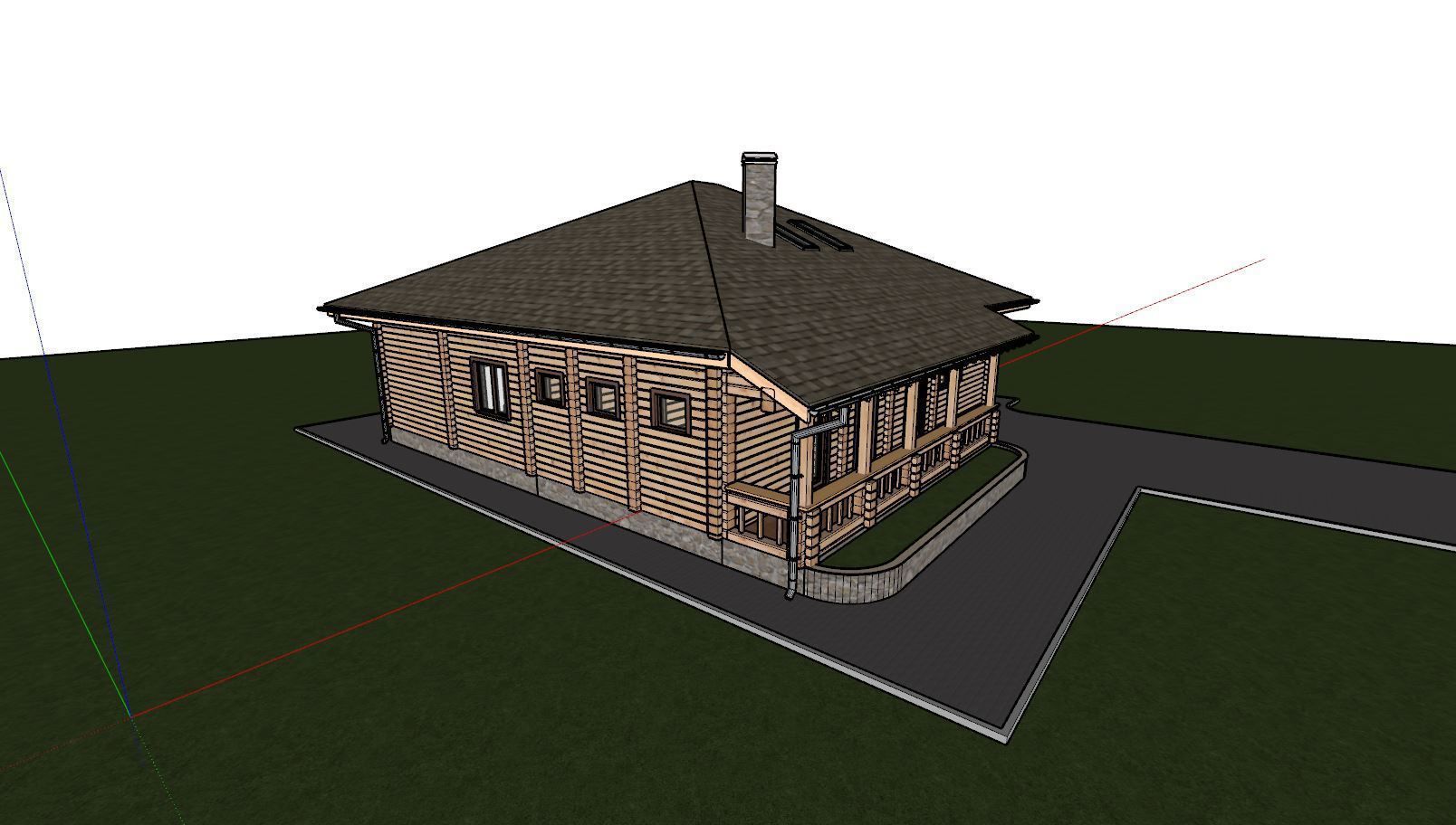 3D model of a wooden house 3D model_15
