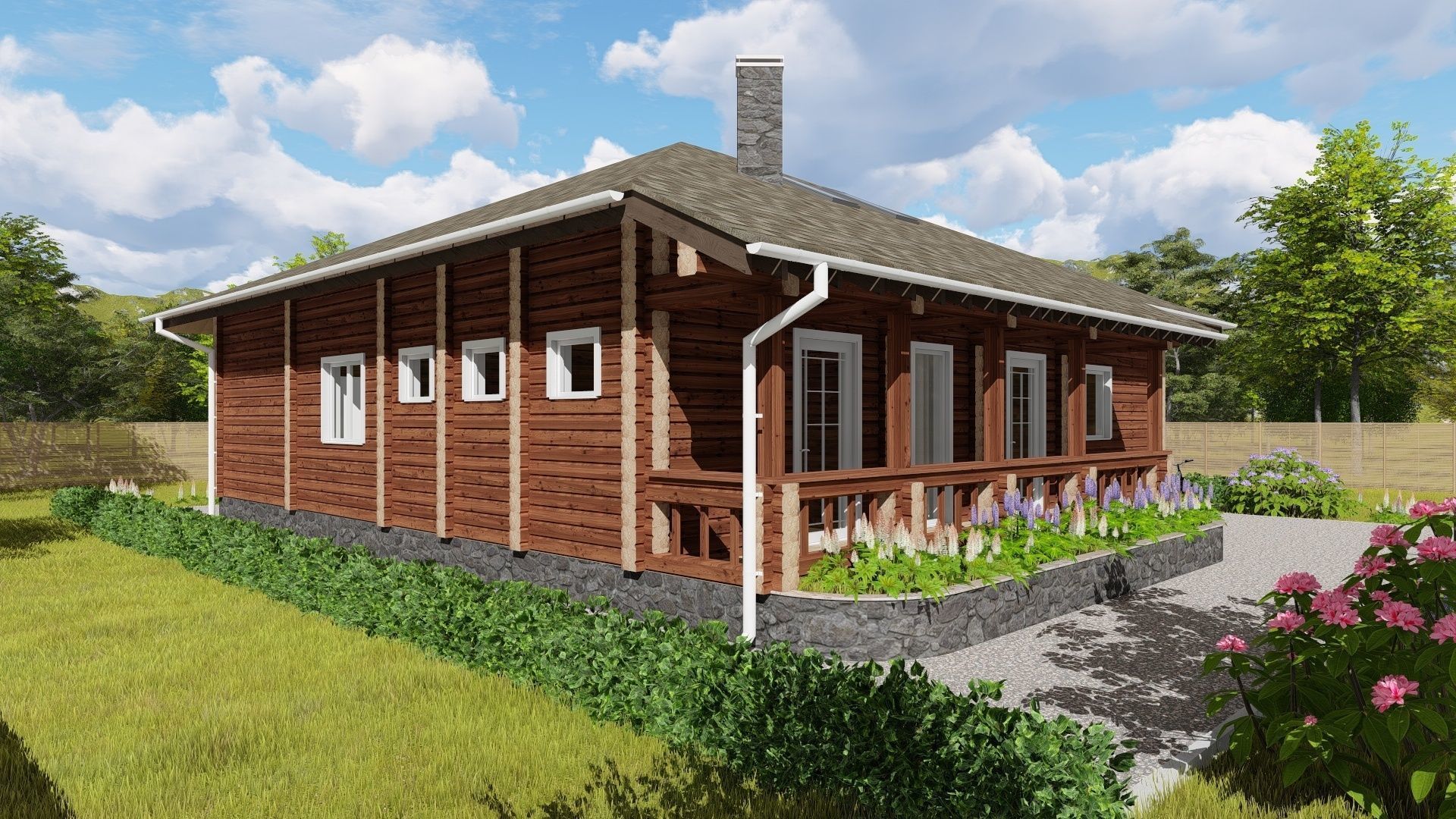 3D model of a wooden house 3D model_3