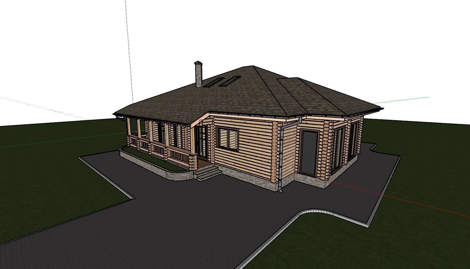 3D model of a wooden house 3D model_14