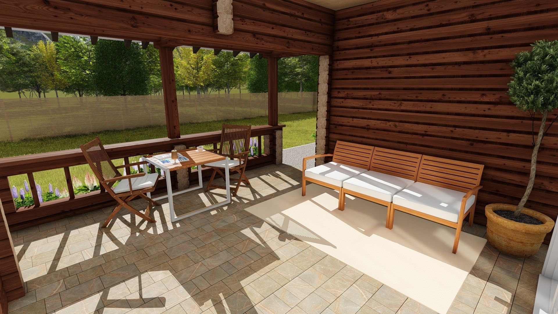 3D model of a wooden house 3D model_11