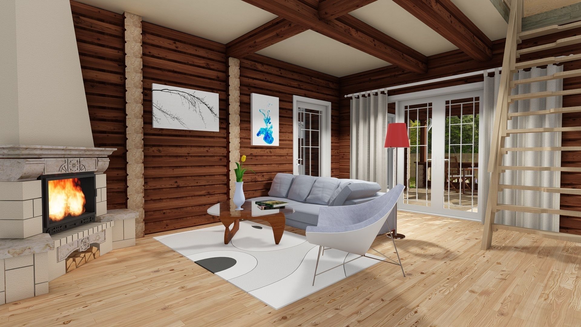 3D model of a wooden house 3D model_8