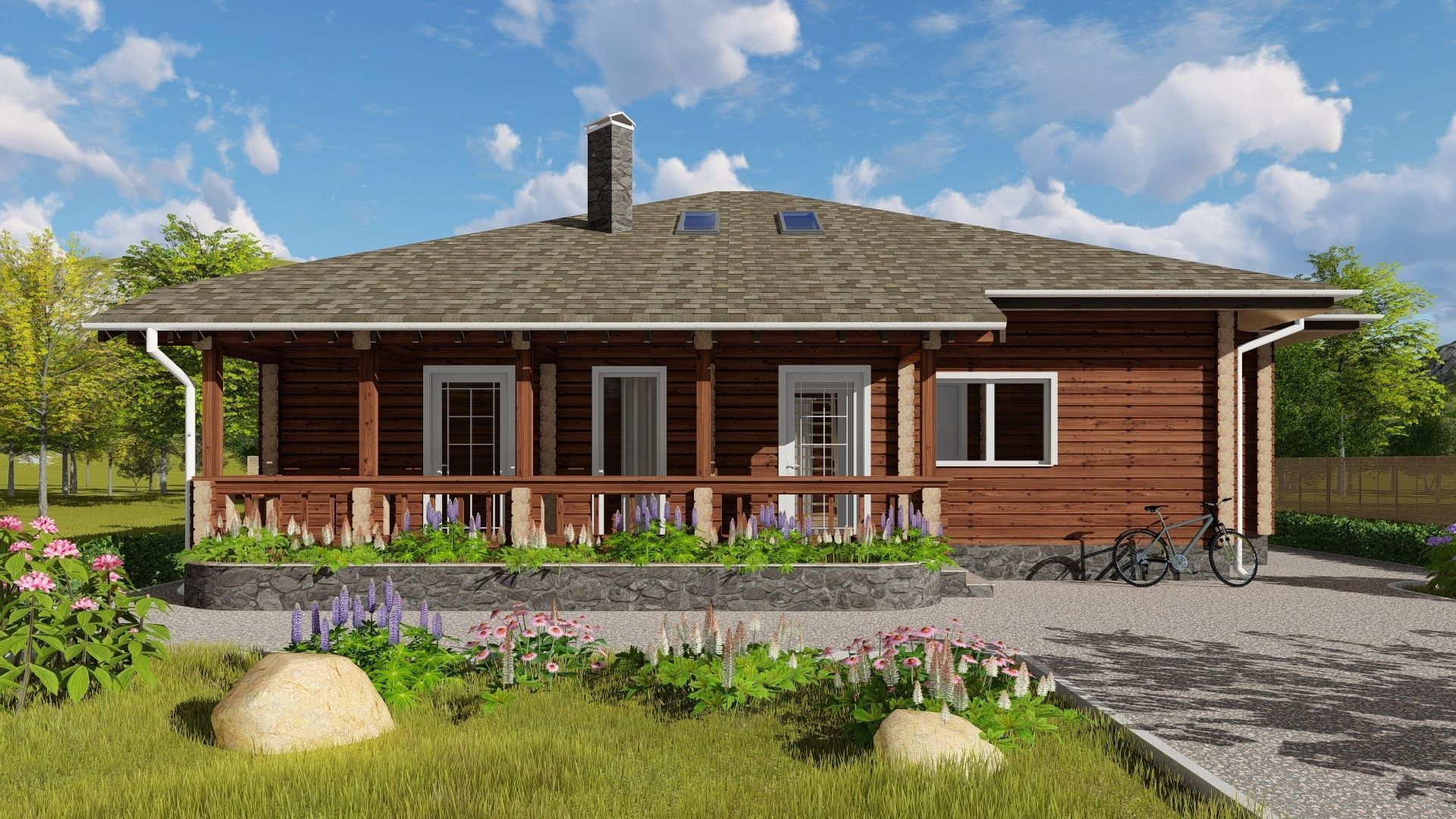 3D model of a wooden house 3D model_4