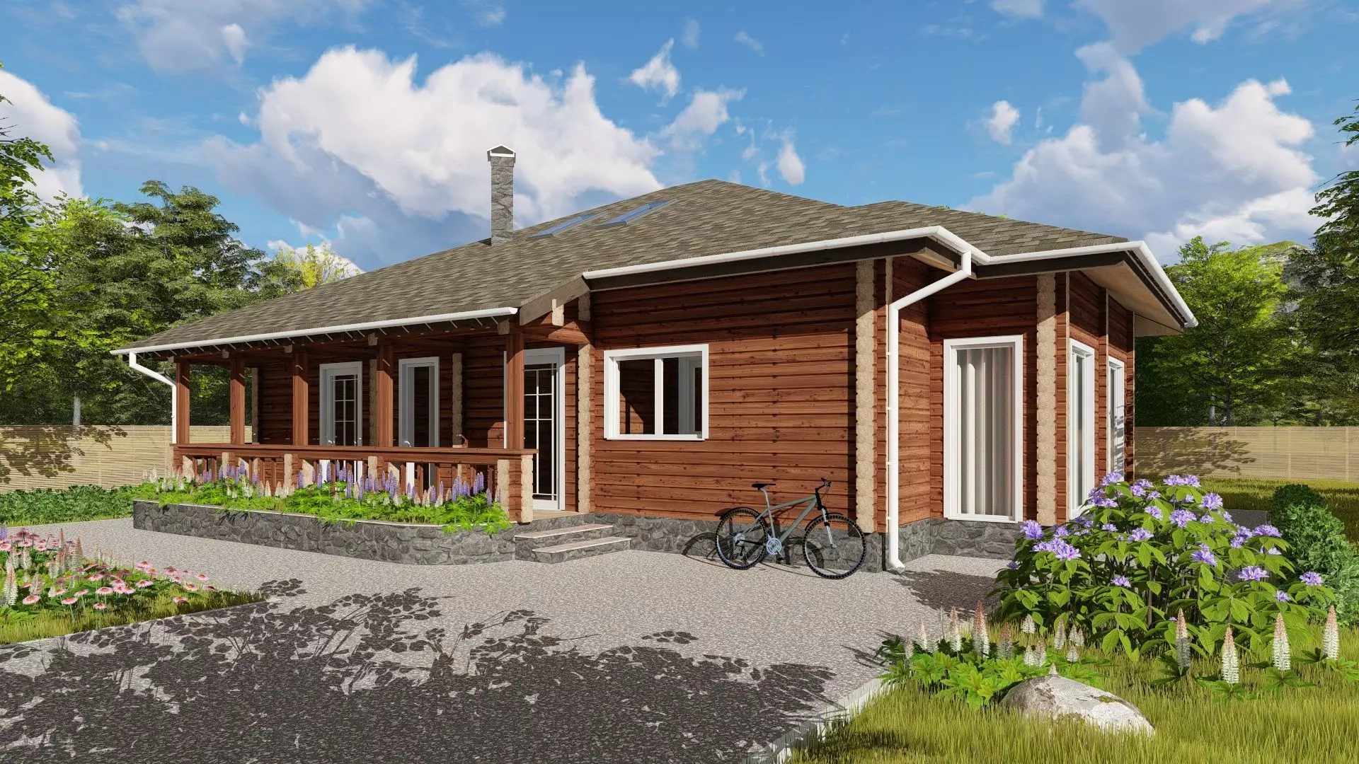 3D model of a wooden house 3D model_0