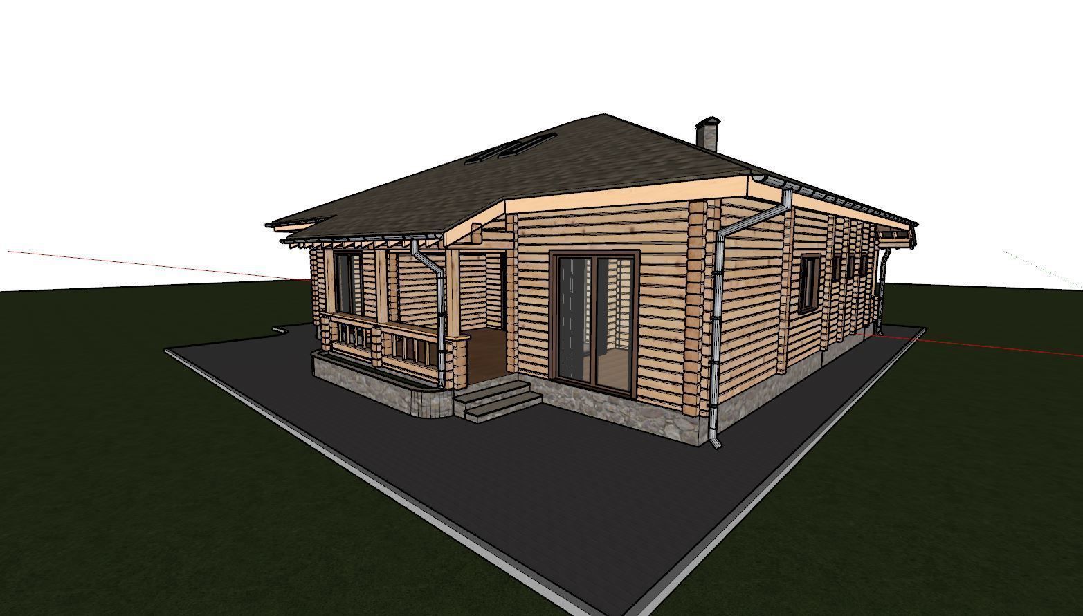 3D model of a wooden house 3D model_12