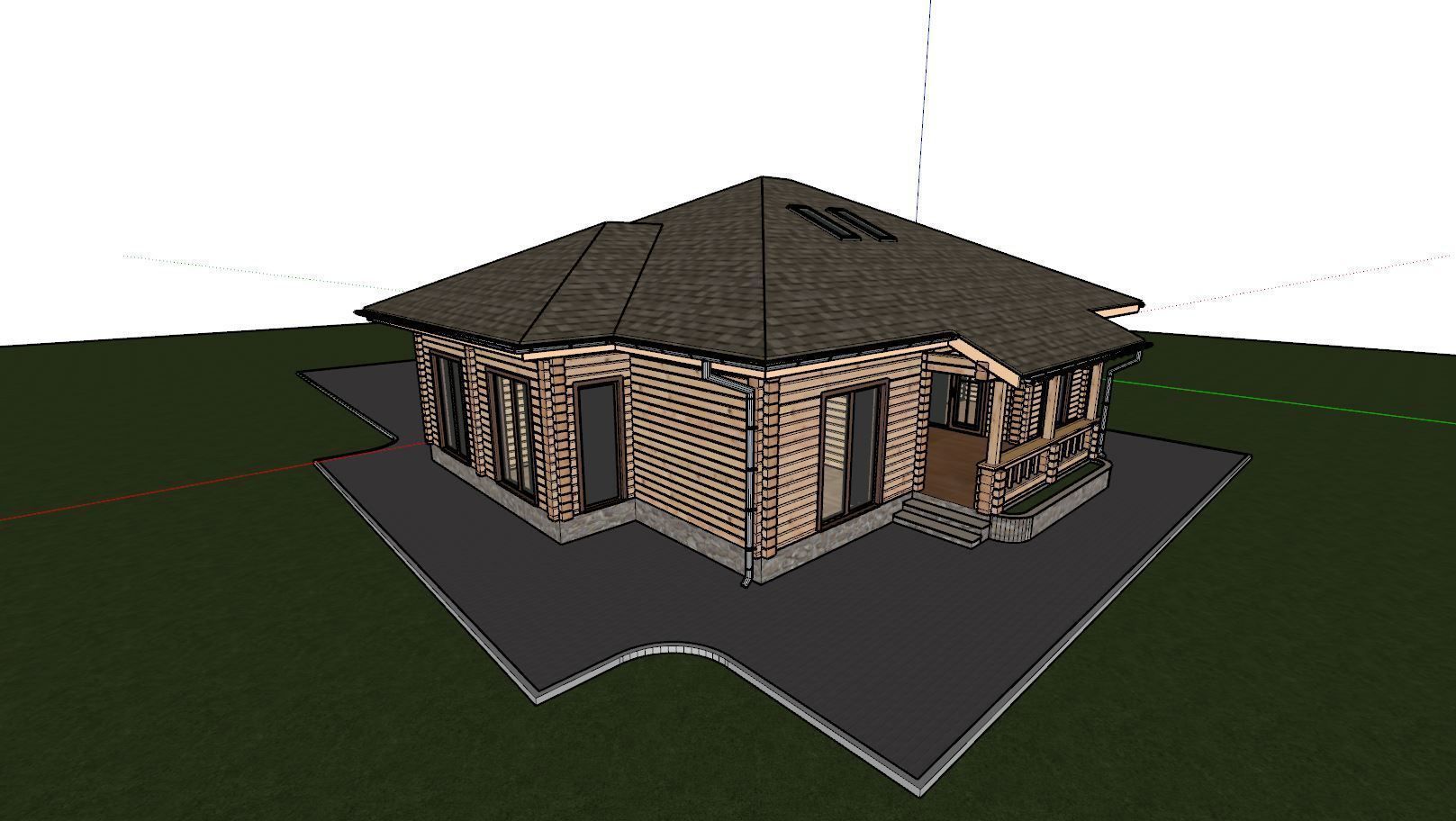 3D model of a wooden house 3D model_13