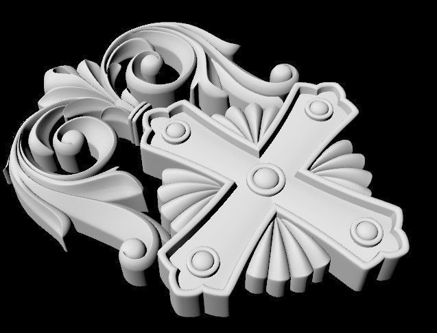 Central decor ornament for furniture 3D model_2