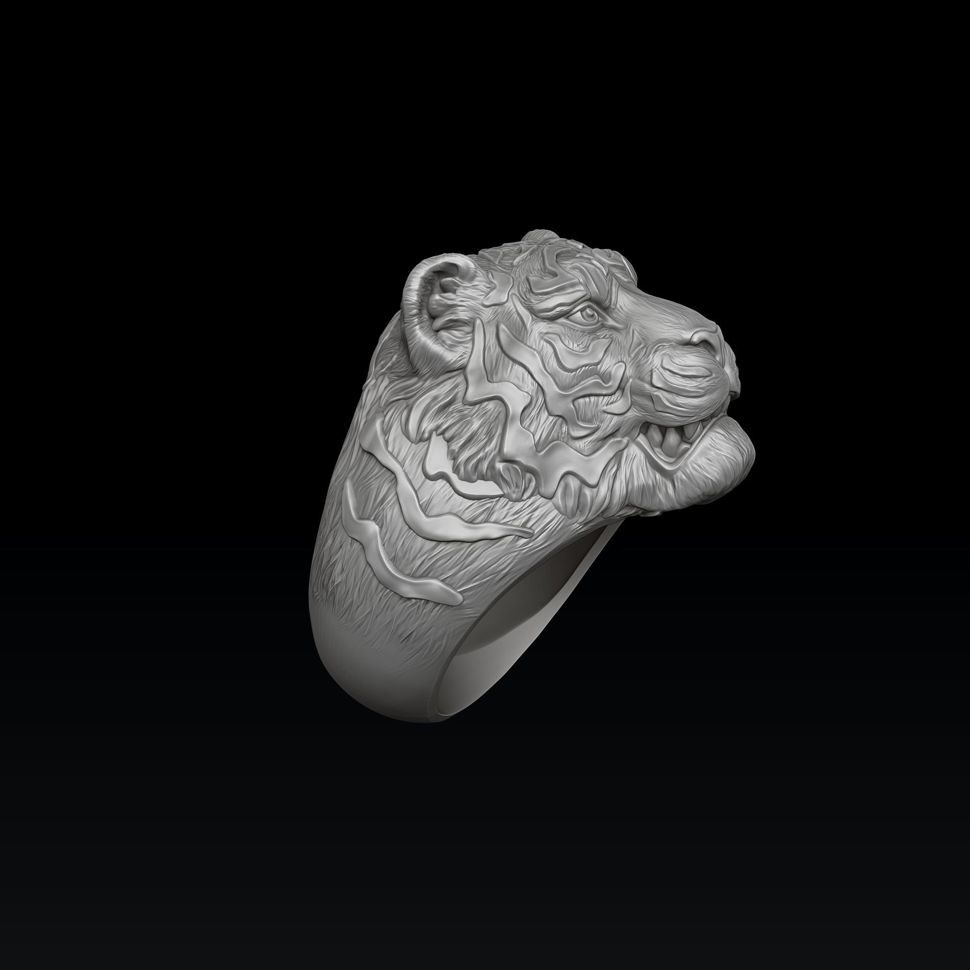 Tiger Ring 3D print model_7