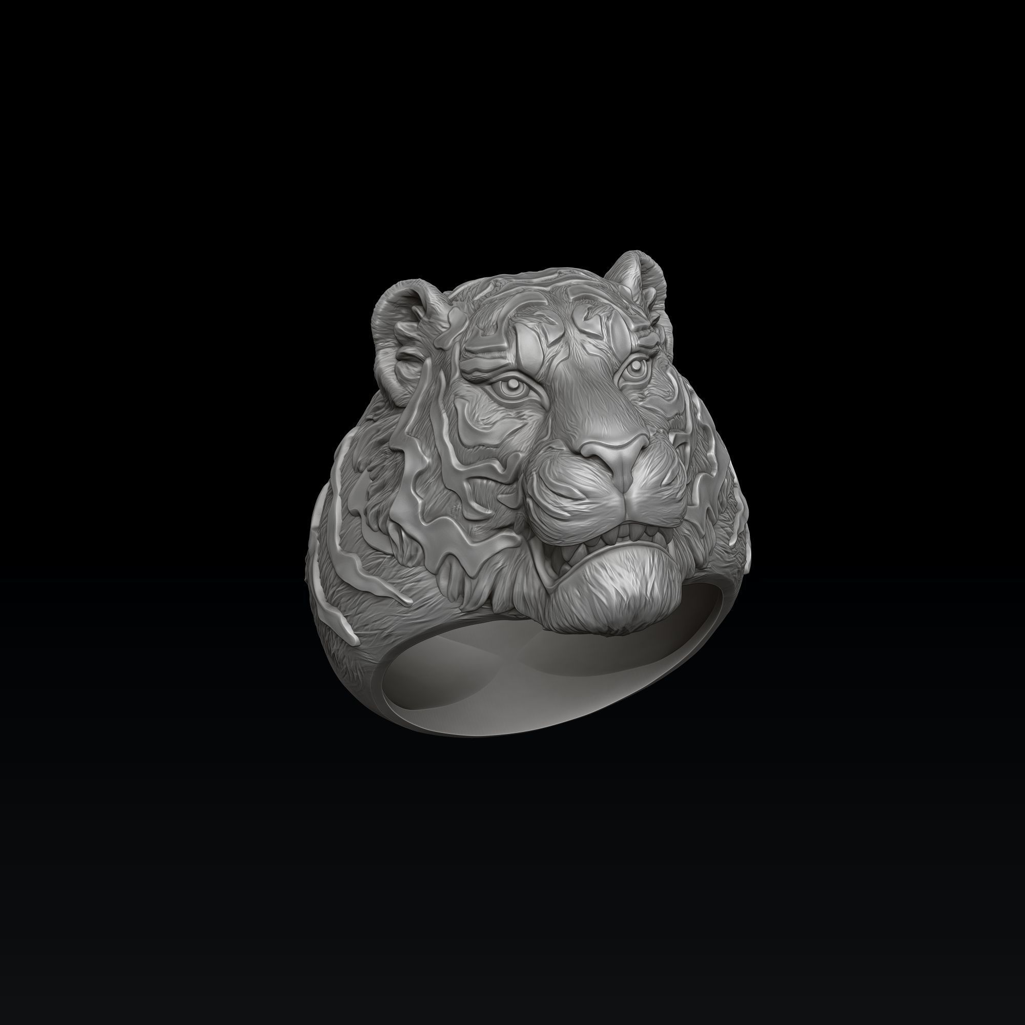 Tiger Ring 3D print model_4