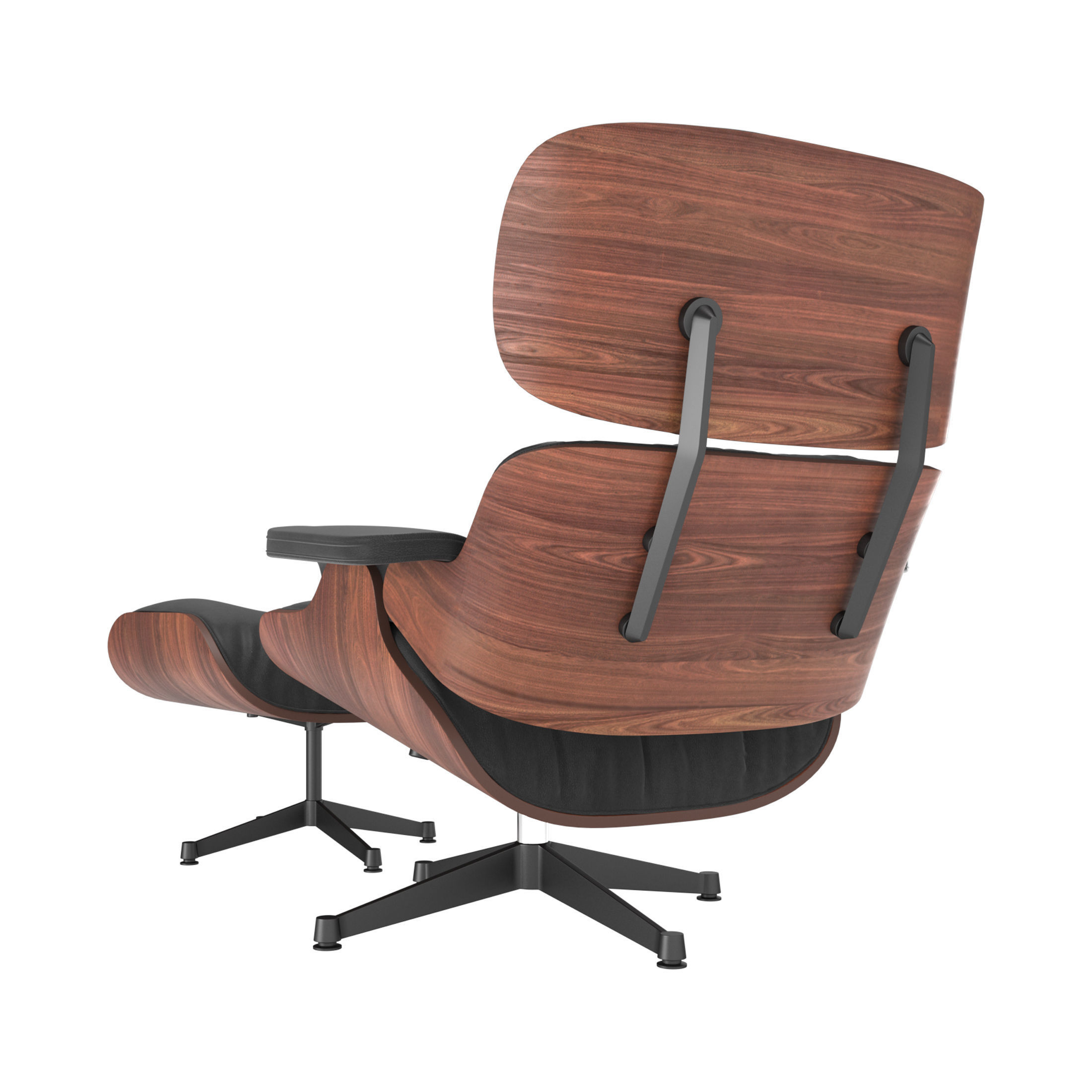 Vitra Eames Lounge Chair  with footstool 3D model_8