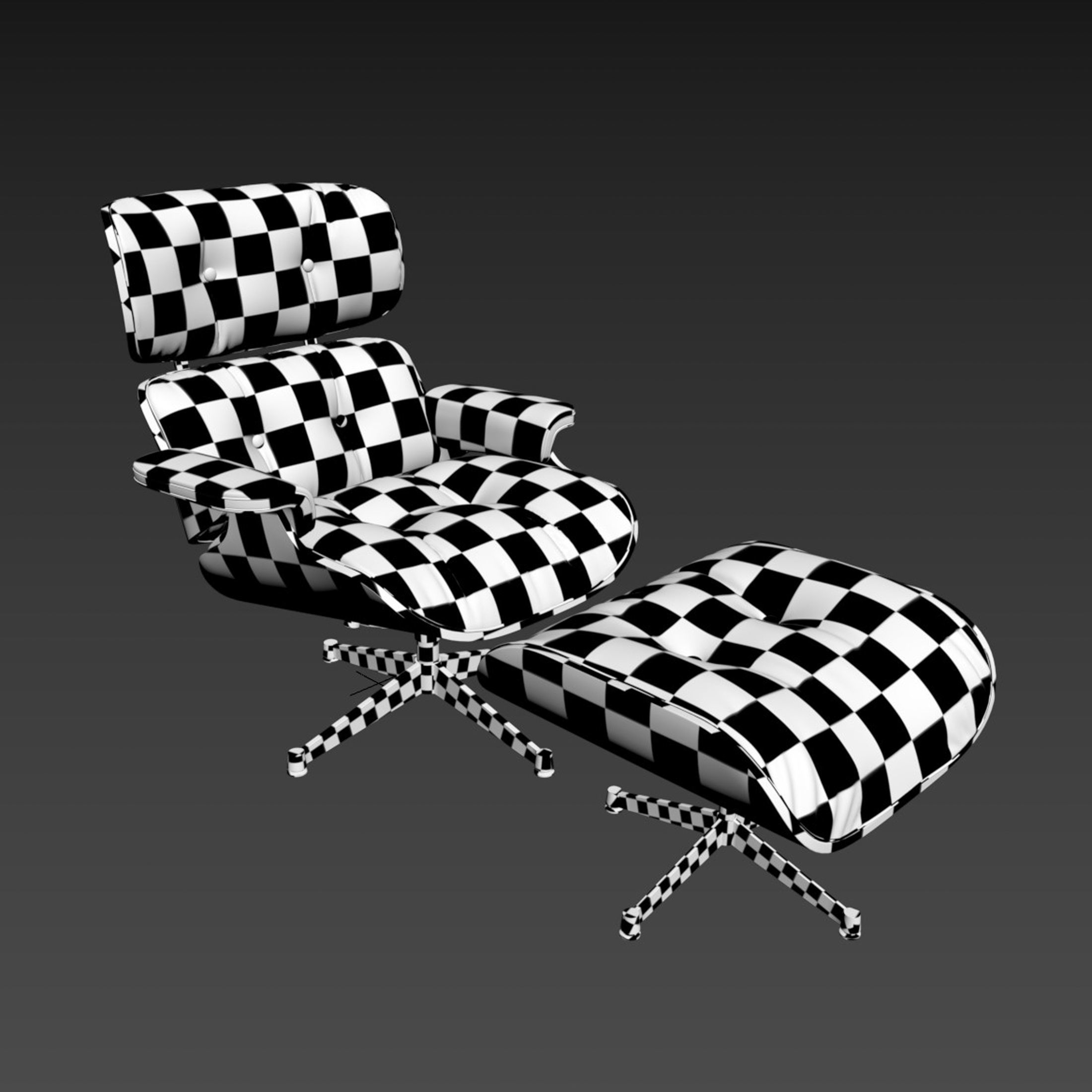 Vitra Eames Lounge Chair  with footstool 3D model_10