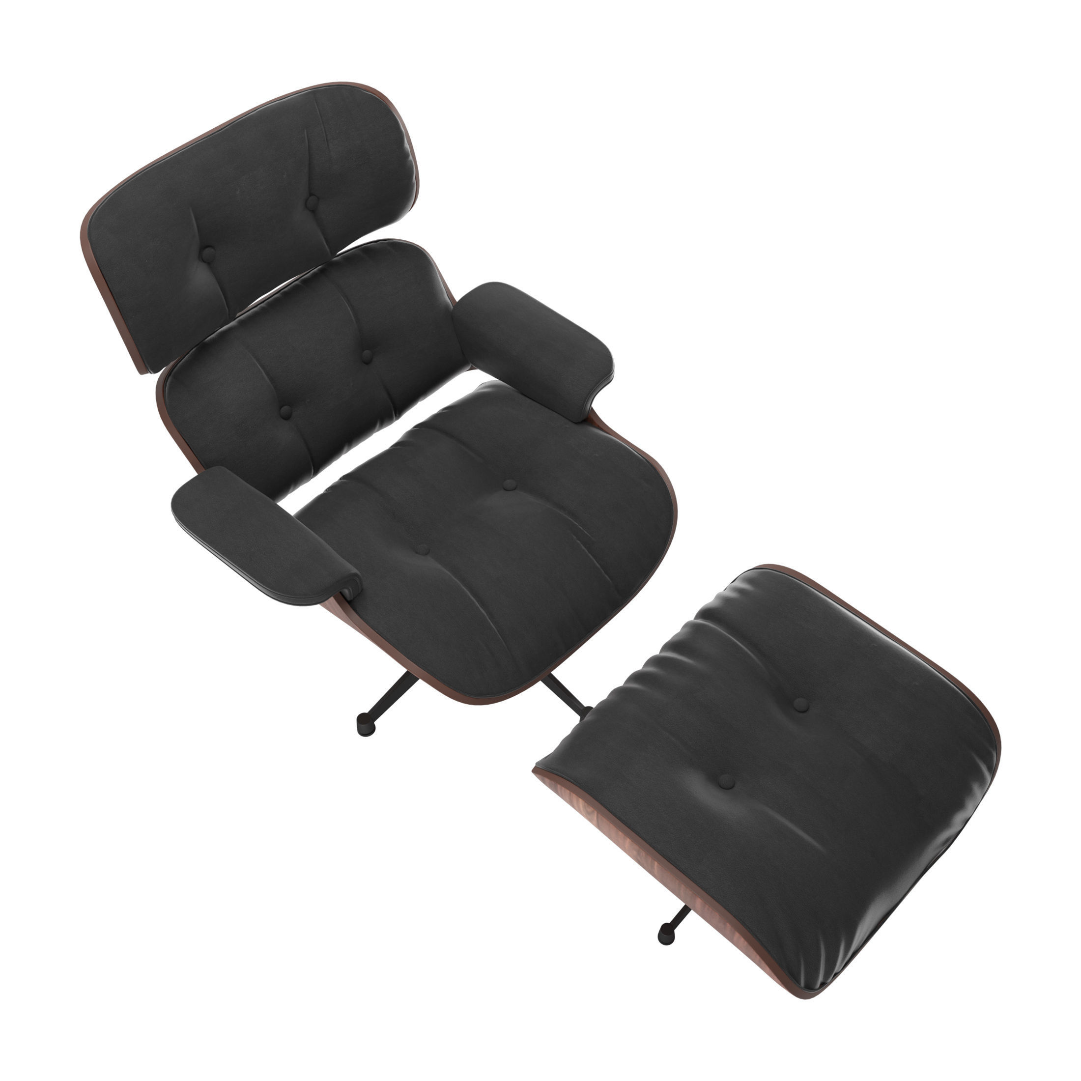 Vitra Eames Lounge Chair  with footstool 3D model_9