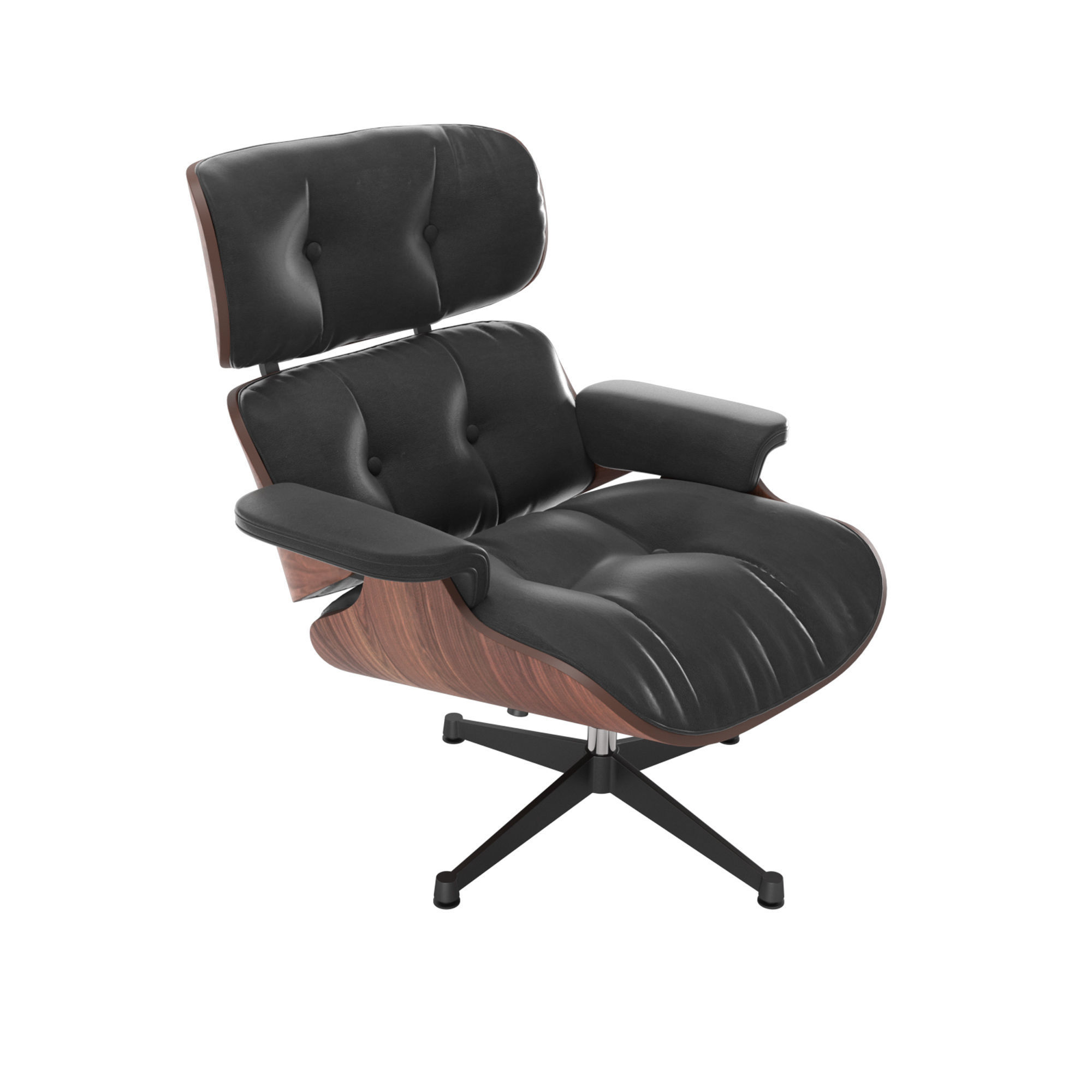 Vitra Eames Lounge Chair  with footstool 3D model_11