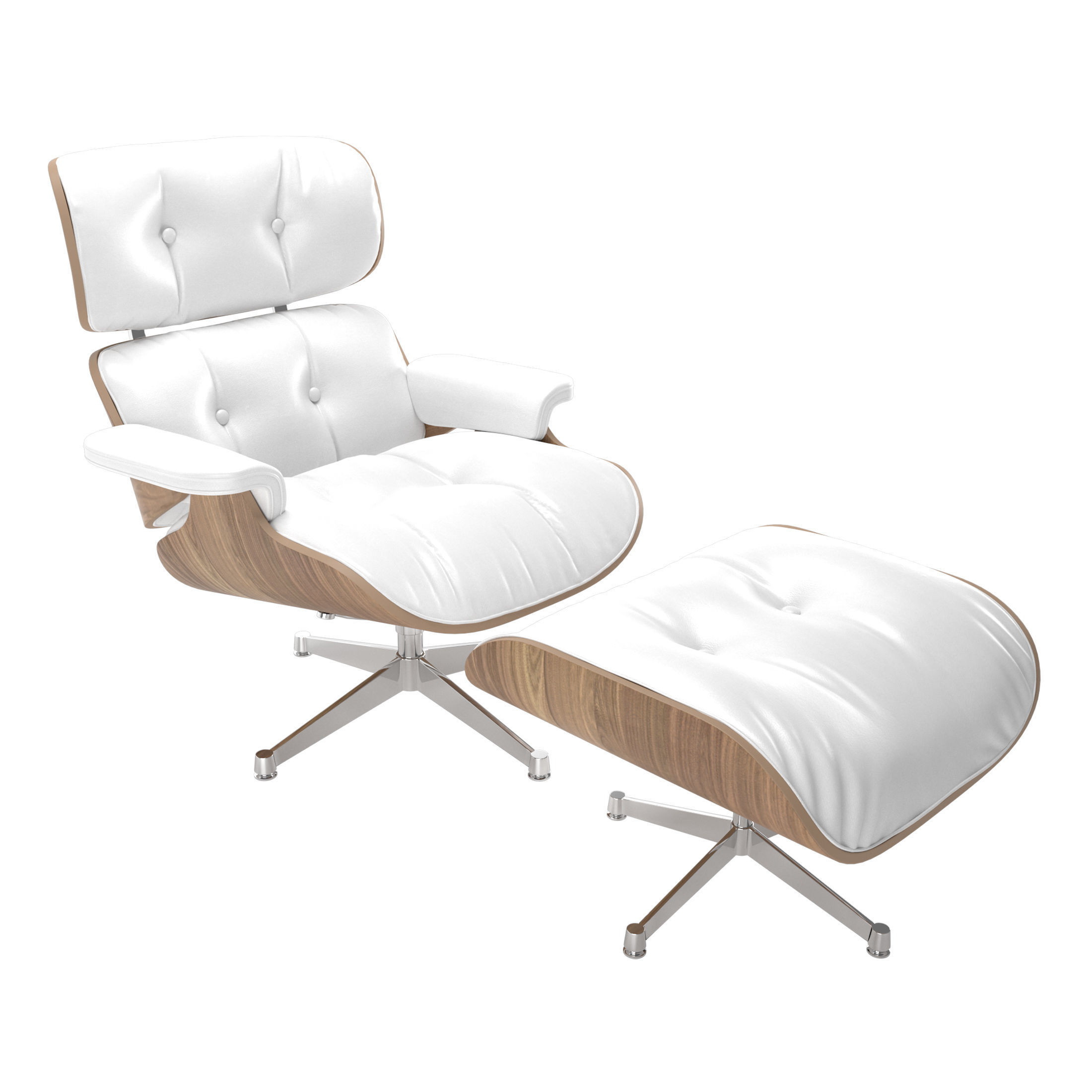 Vitra Eames Lounge Chair  with footstool 3D model_1