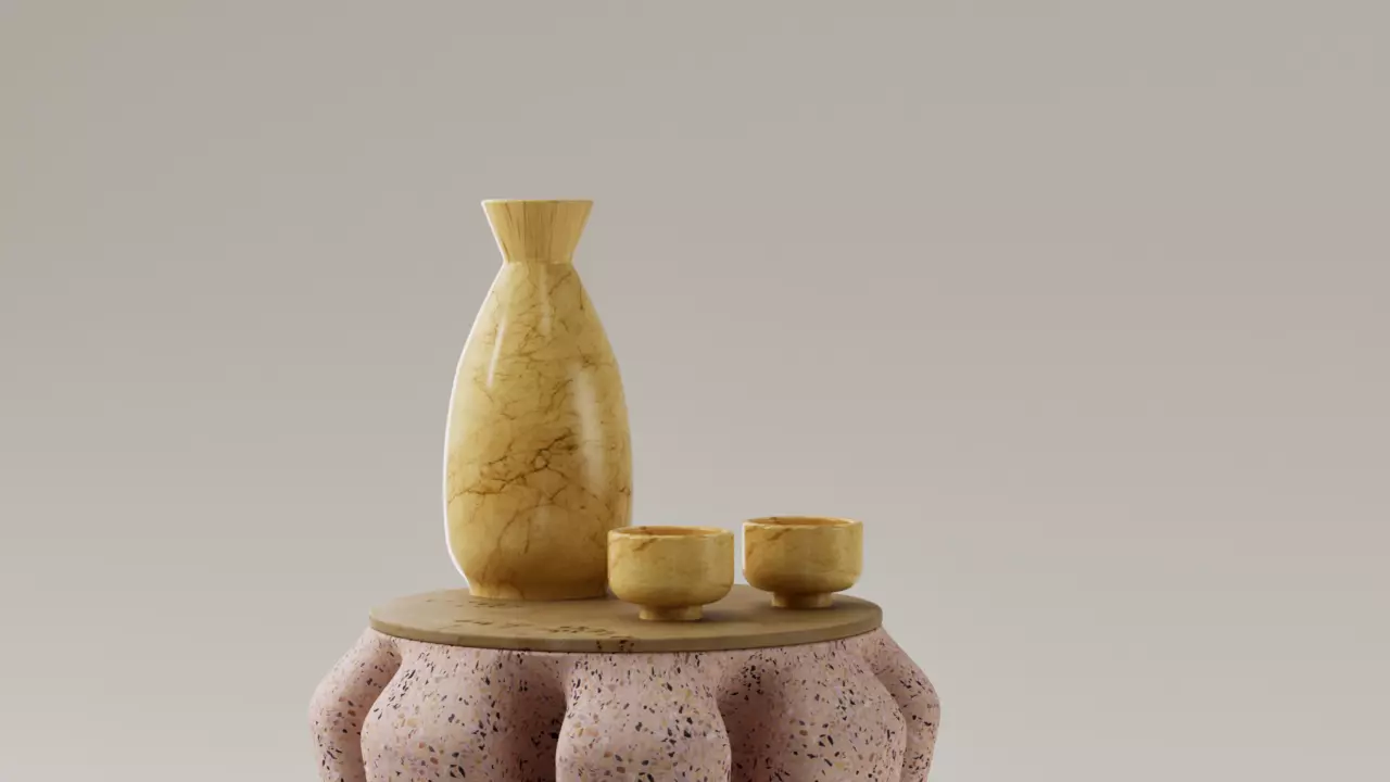 SET BOTELLA Y VASO 3D print model