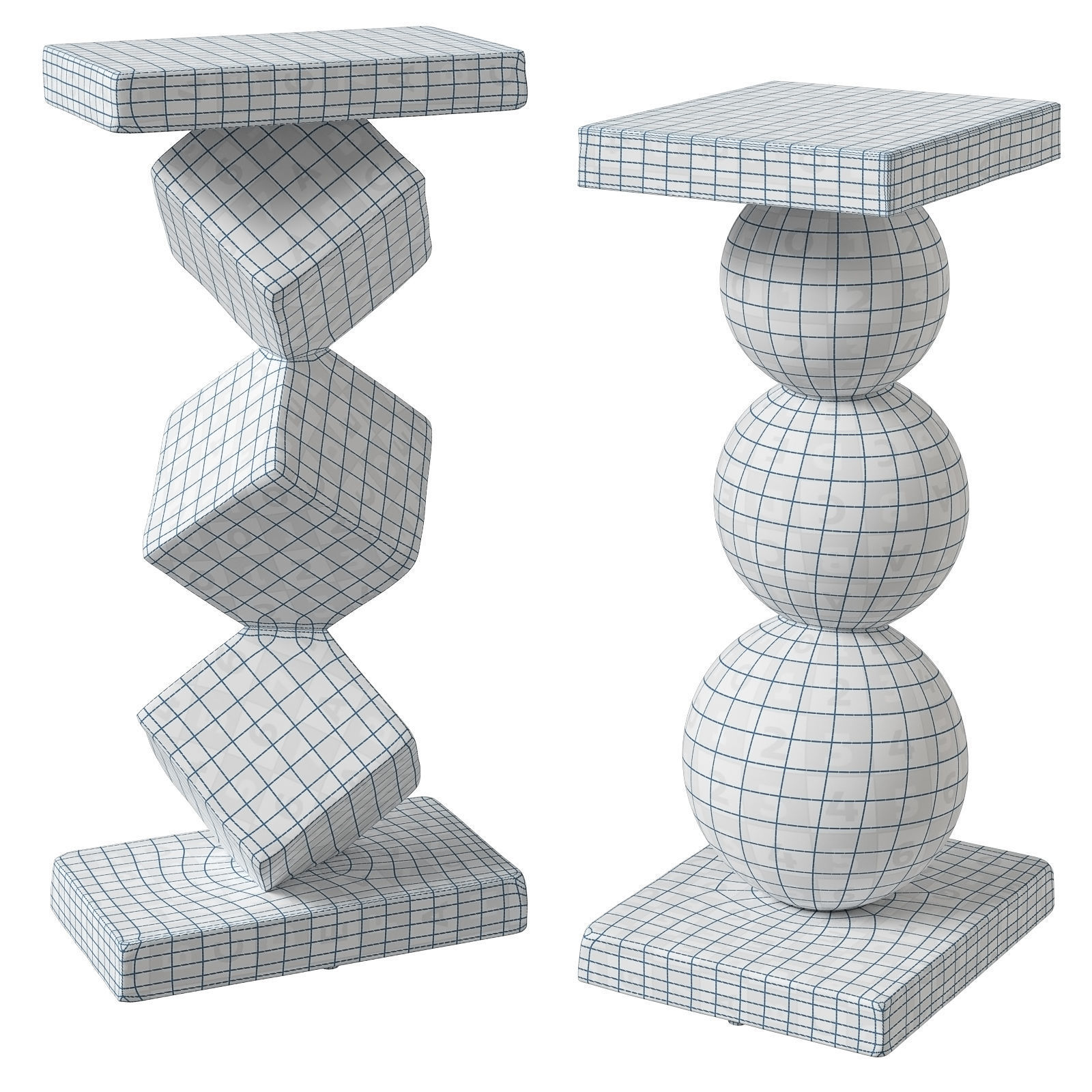 Baker Furniture tables Gianna and Elena 3D model_9