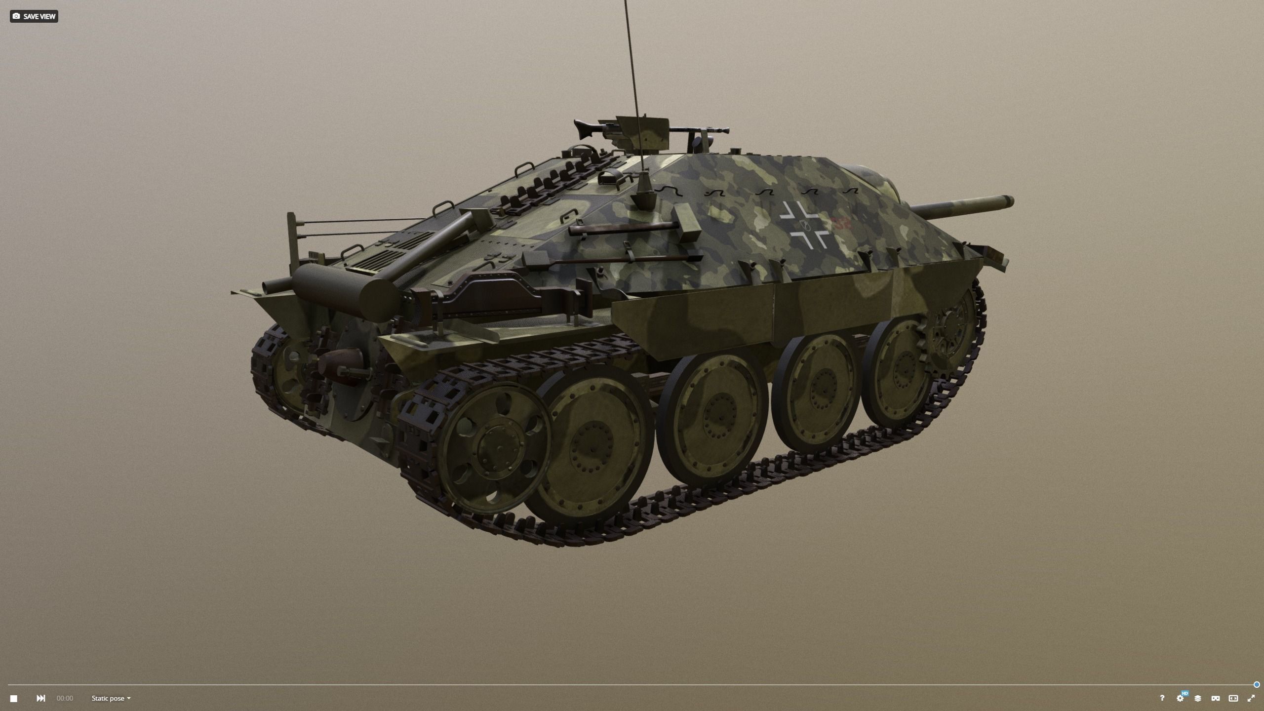 Jagdpanzer 38 - Hetzer sommer Leibstandarte 3D model_4