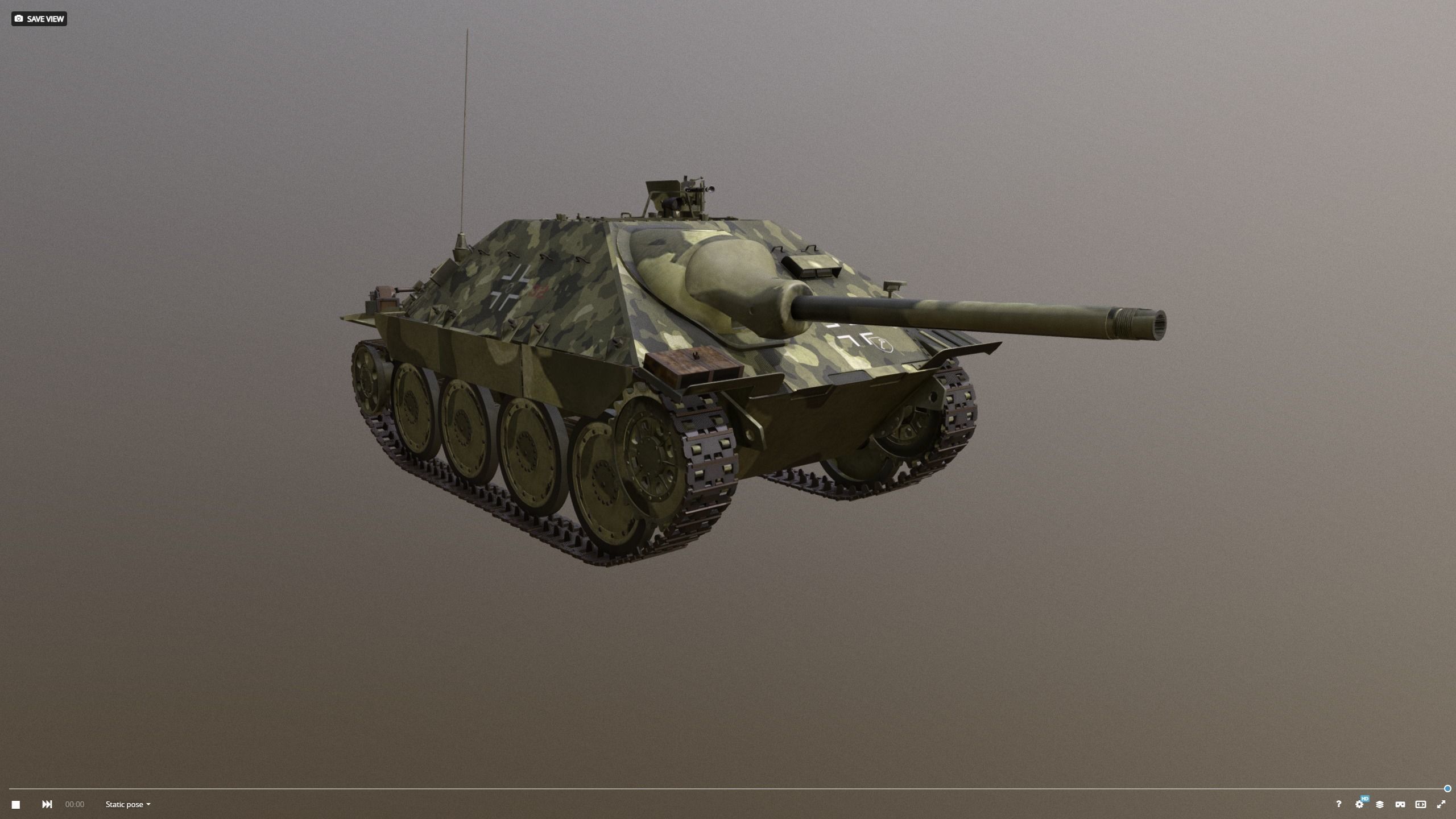 Jagdpanzer 38 - Hetzer sommer Leibstandarte 3D model_2